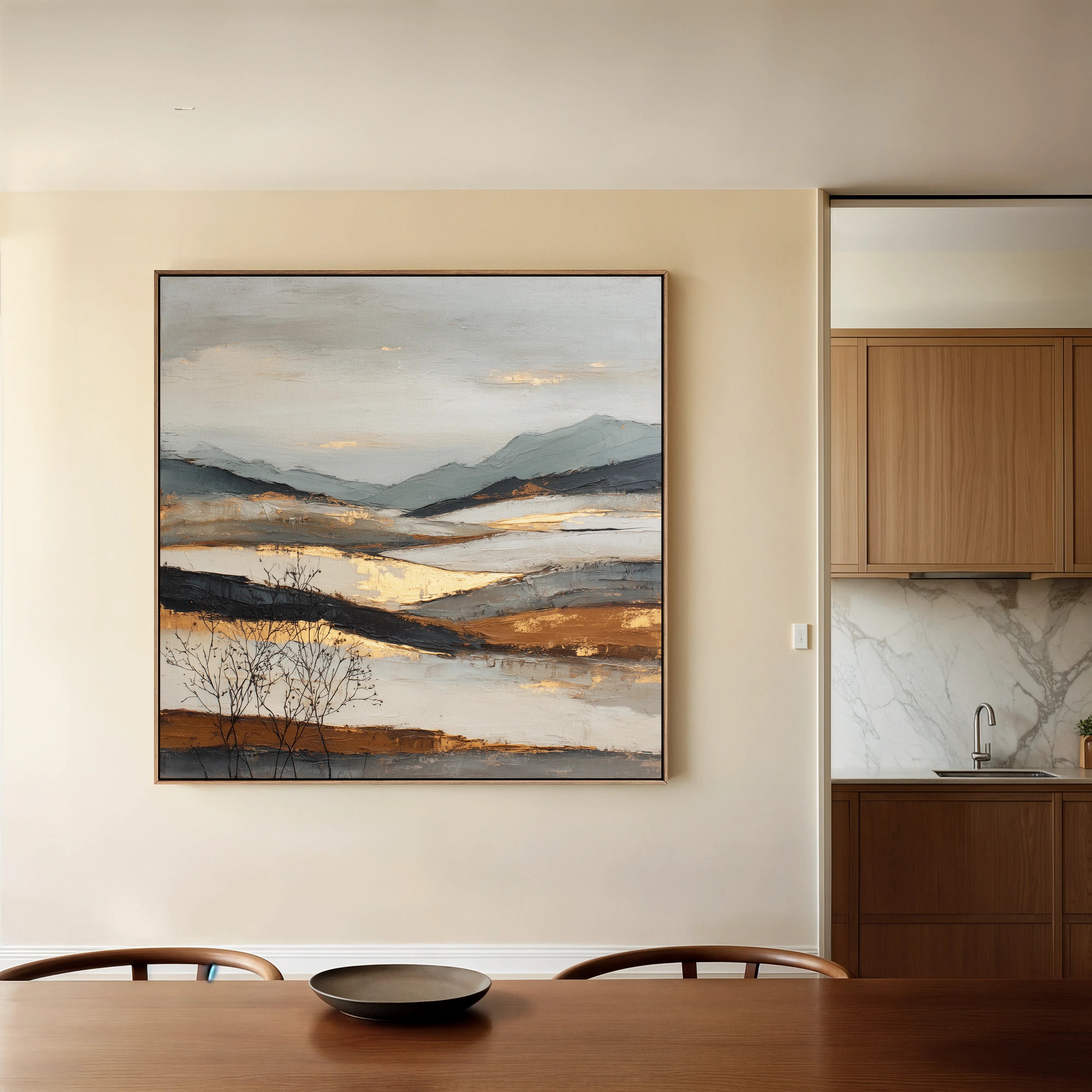 Abstract 1023 Canvas Art 60 x 60 cm / Black