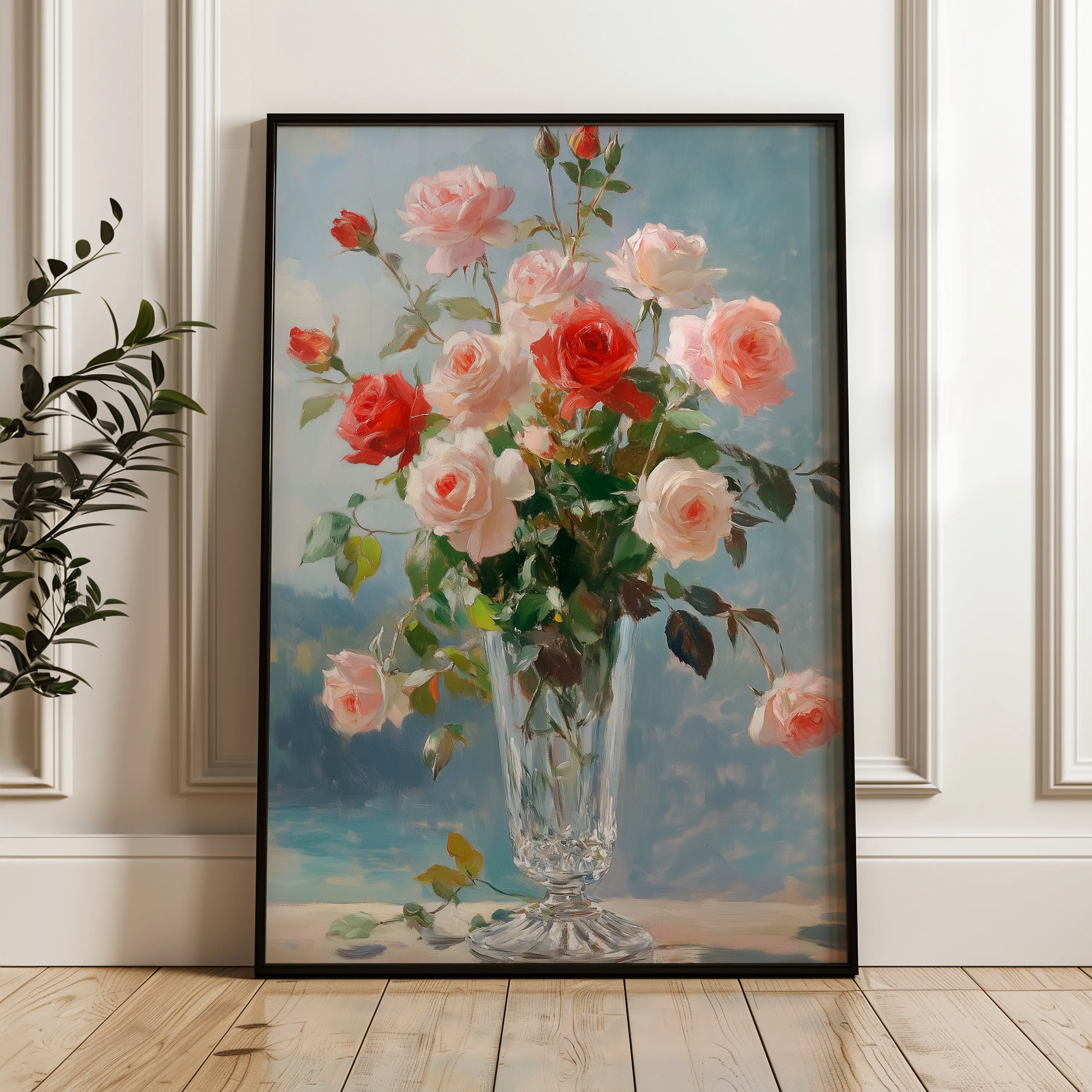 Floral 1023 Canvas Art 60 x 40 cm / Black