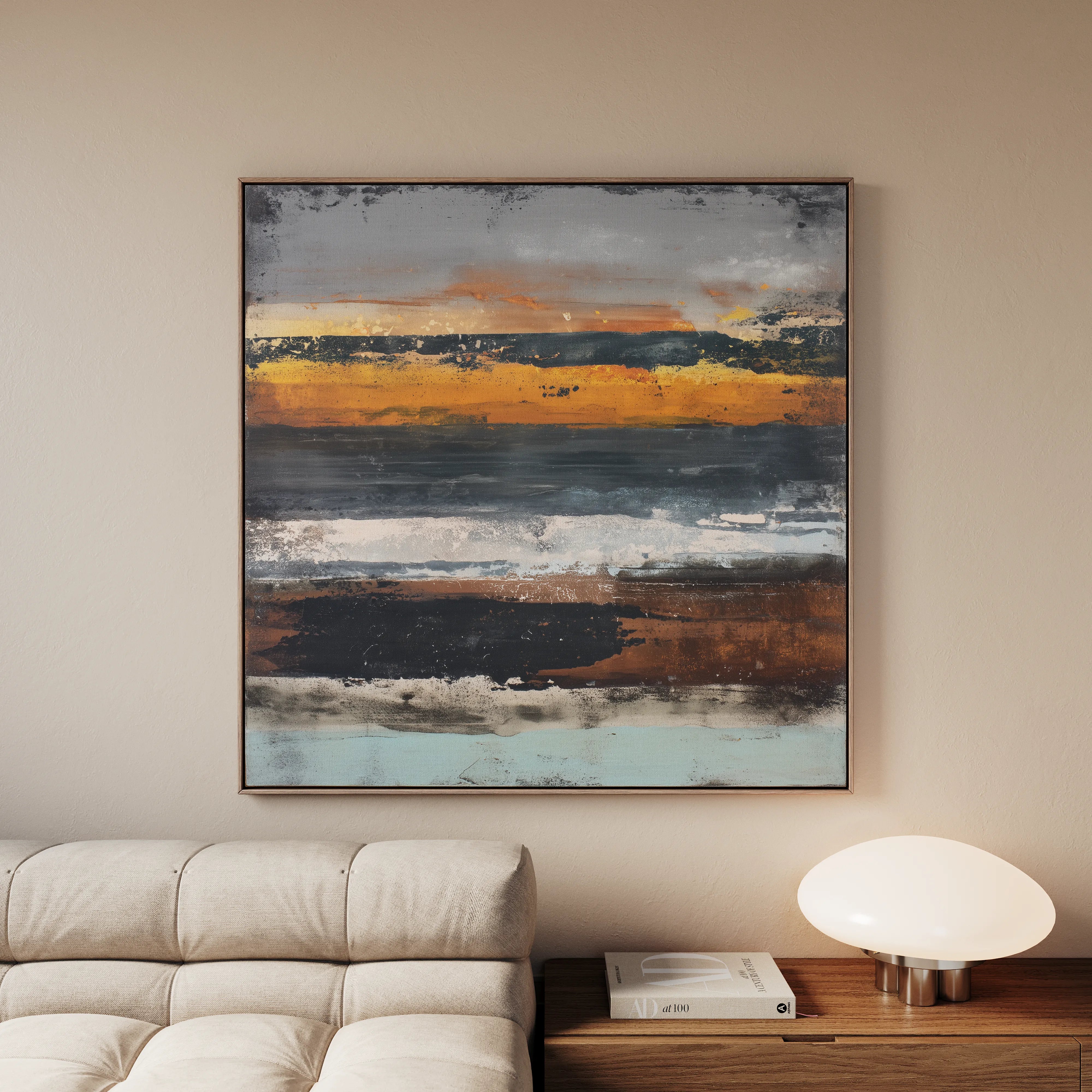 Abstract 1024 Canvas Art 60 x 60 cm / Black