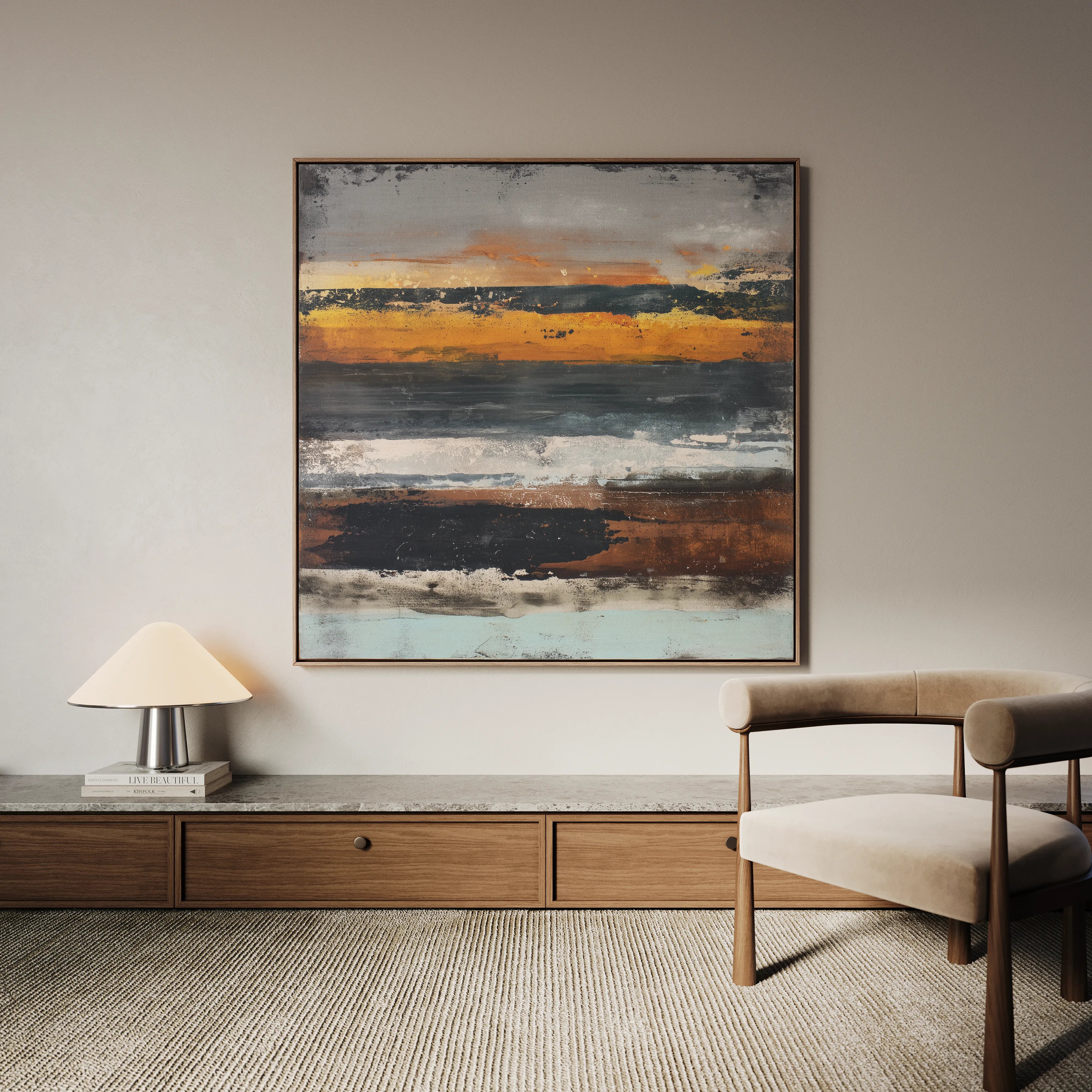 Abstract 1024 Canvas Art 60 x 60 cm / Black
