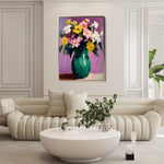 Floral 1024 Canvas Art 60 x 40 cm / Black