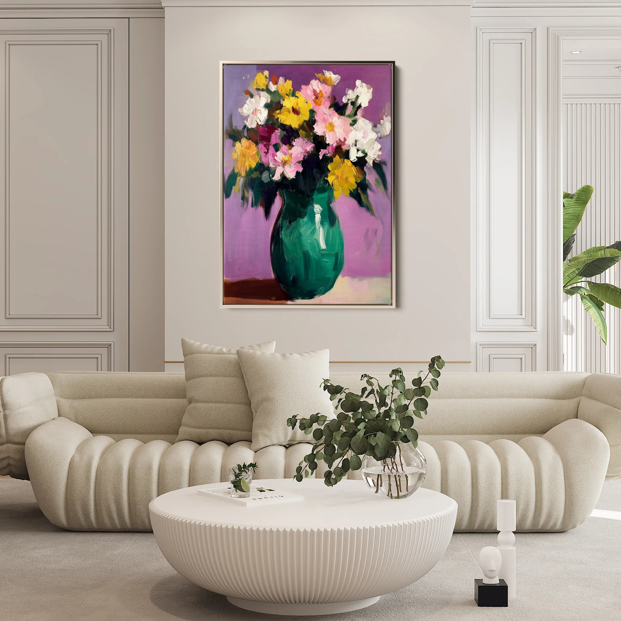 Floral 1024 Canvas Art 60 x 40 cm / Black