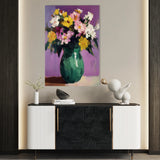 Floral 1024 Canvas Art 60 x 40 cm / Black