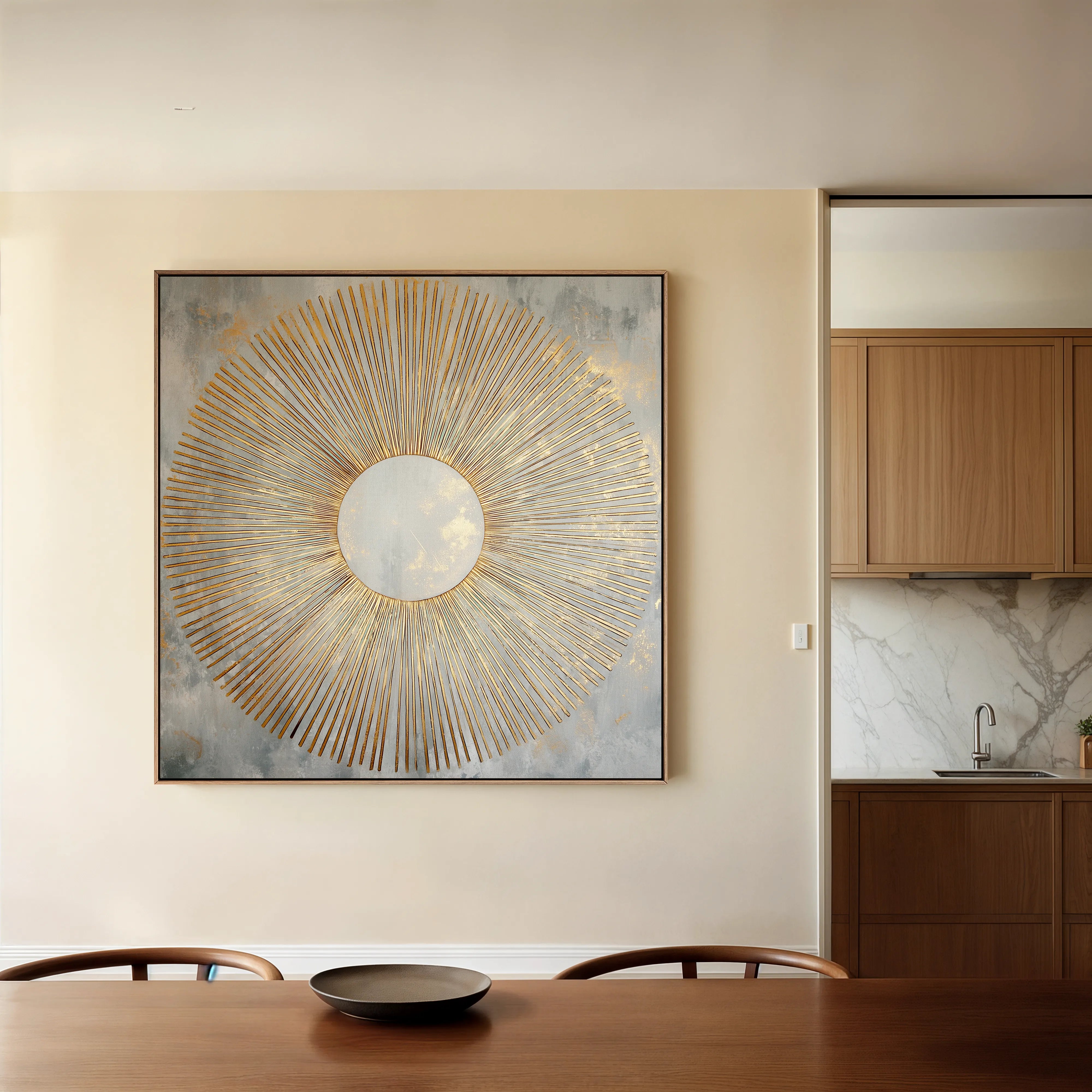 Abstract 1025 Canvas Art 60 x 60 cm / Black