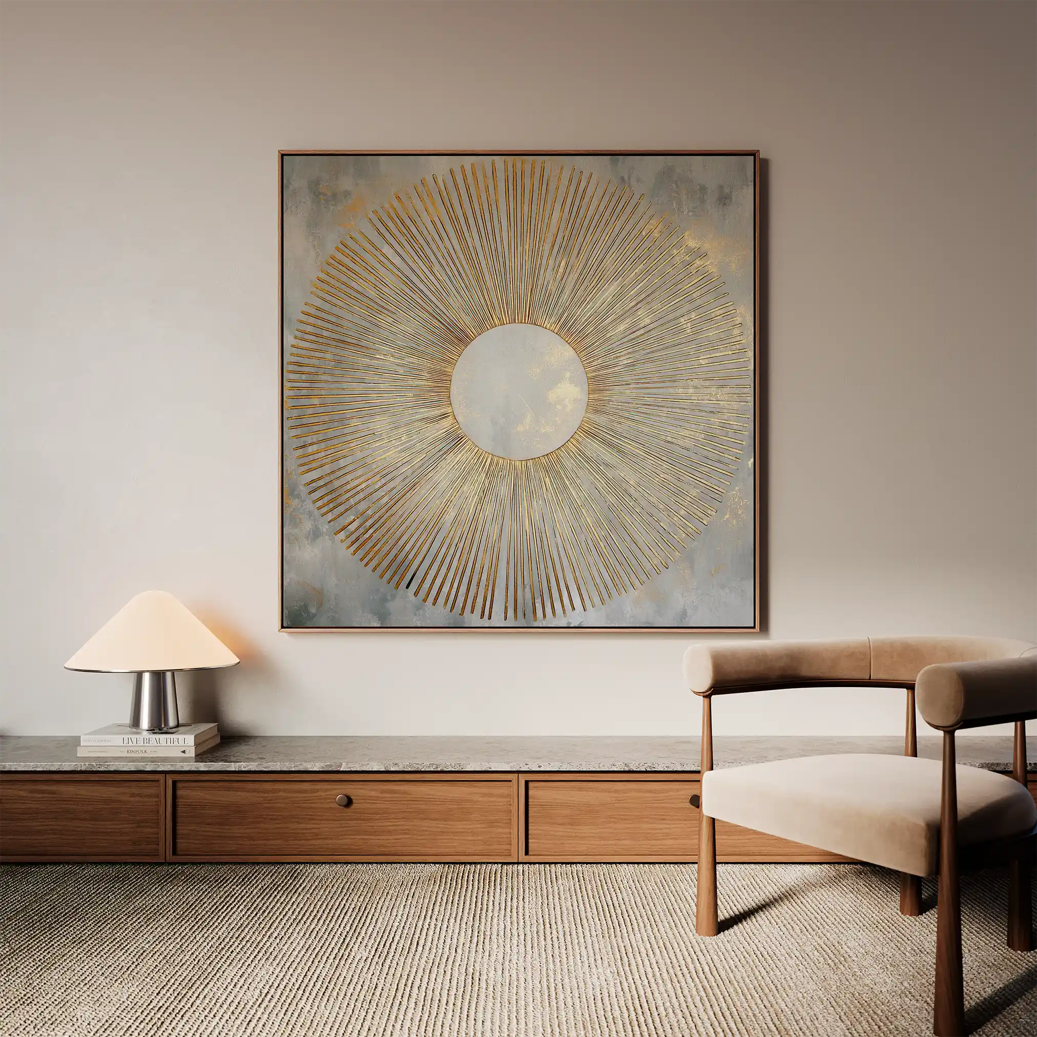 Abstract 1025 Canvas Art 60 x 60 cm / Black