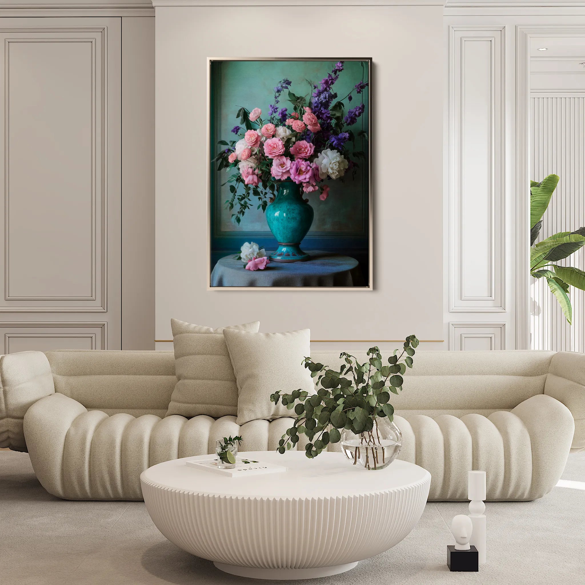Floral 1025 Canvas Art 60 x 40 cm / Black