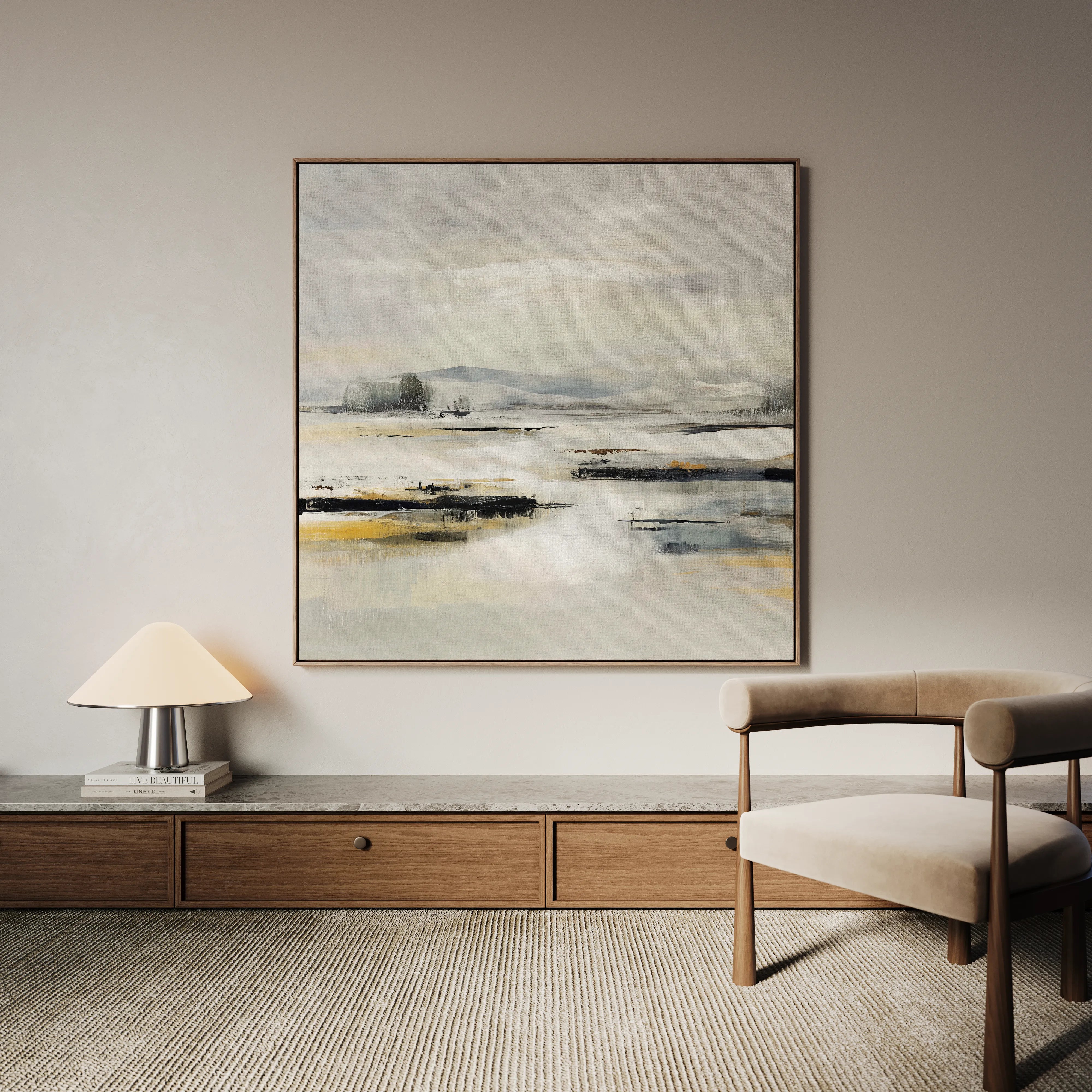 Abstract 1026 Canvas Art 60 x 60 cm / Black