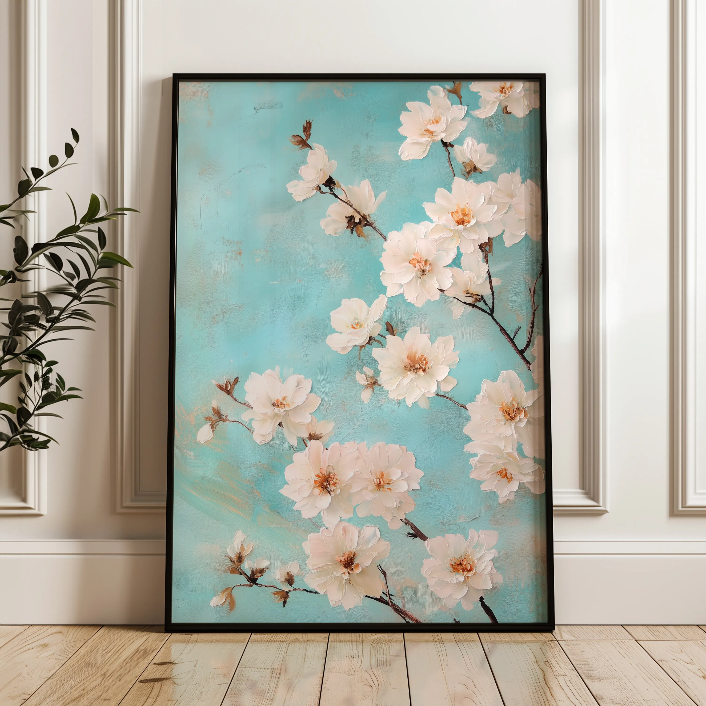 Floral 1026 Canvas Art 60 x 40 cm / Black