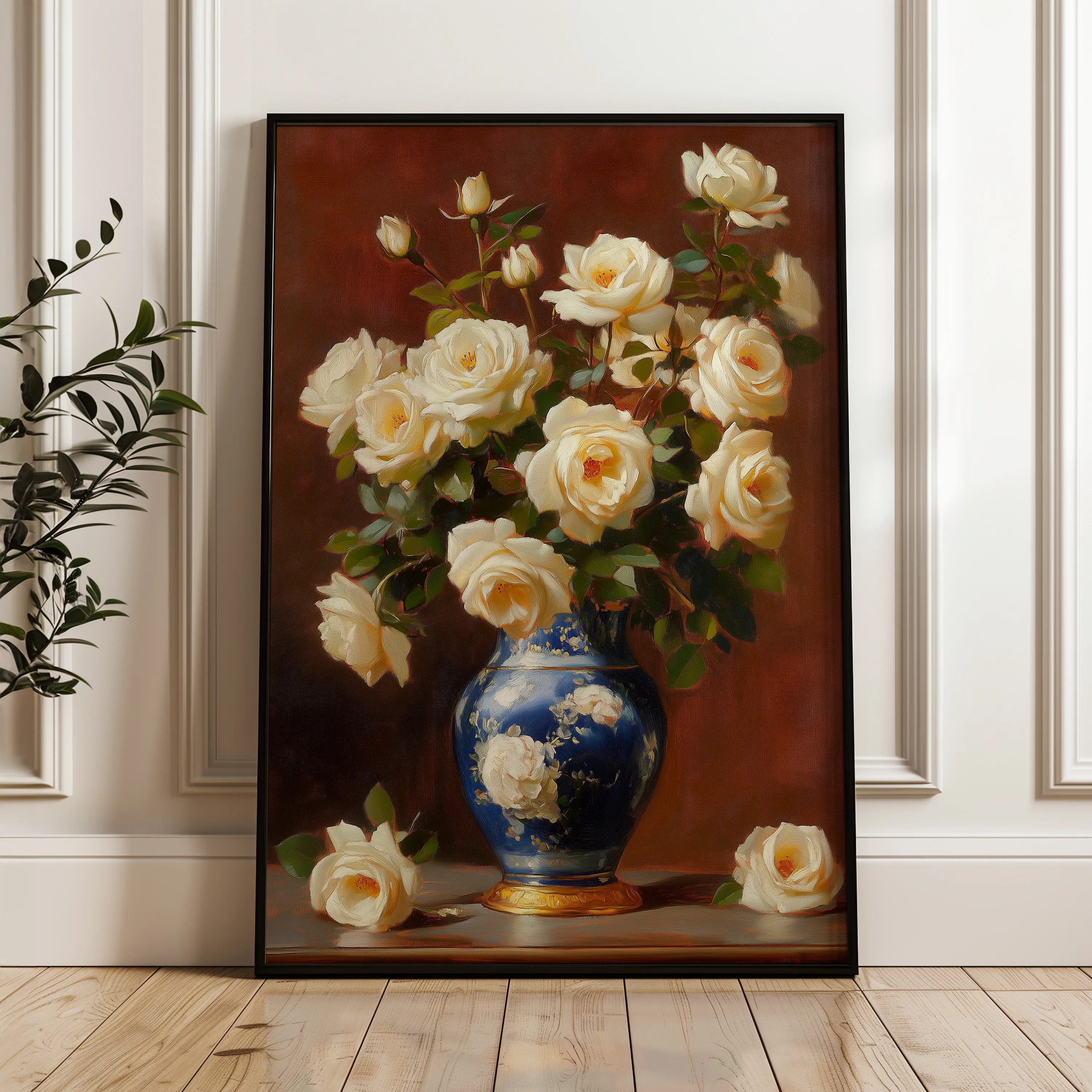 Floral 1027 Canvas Art 60 x 40 cm / Black