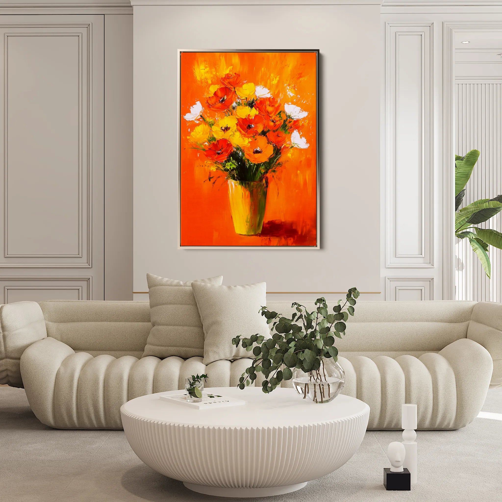 Floral 1028 Canvas Art 60 x 40 cm / Black