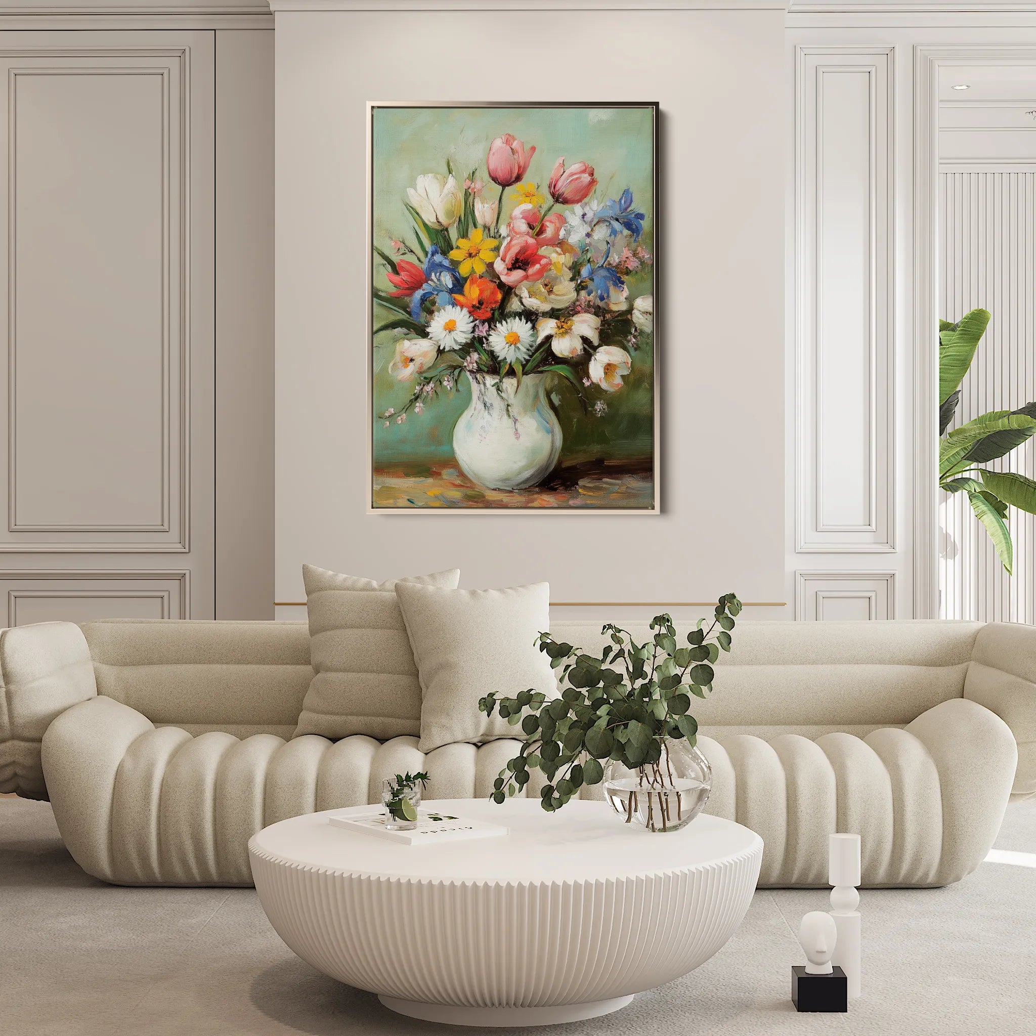 Floral 1029 Canvas Art 60 x 40 cm / Black