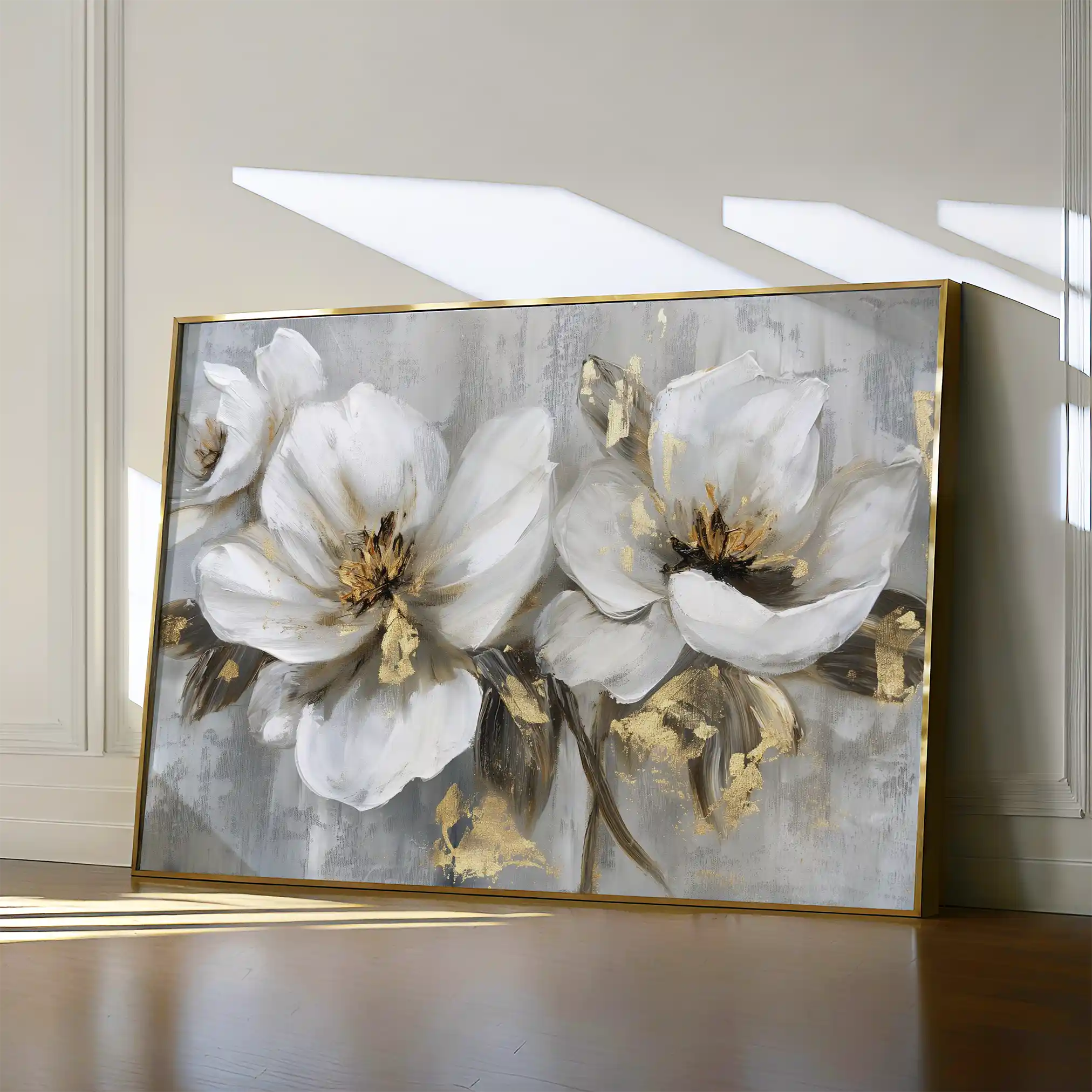 Floral 103 Canvas Art 60 x 40 cm / Black