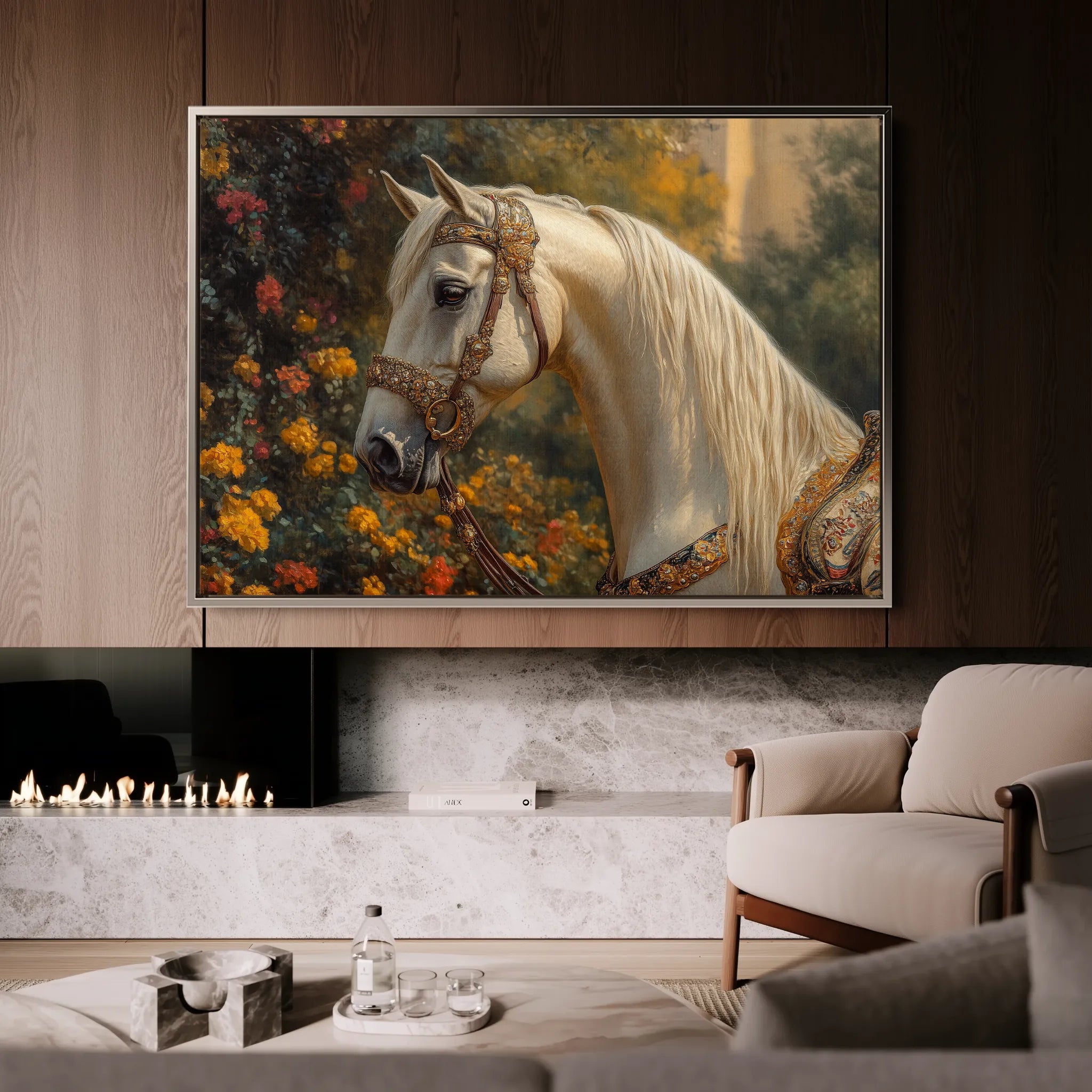 Horses 103 Canvas Art 60 x 40 cm / Black
