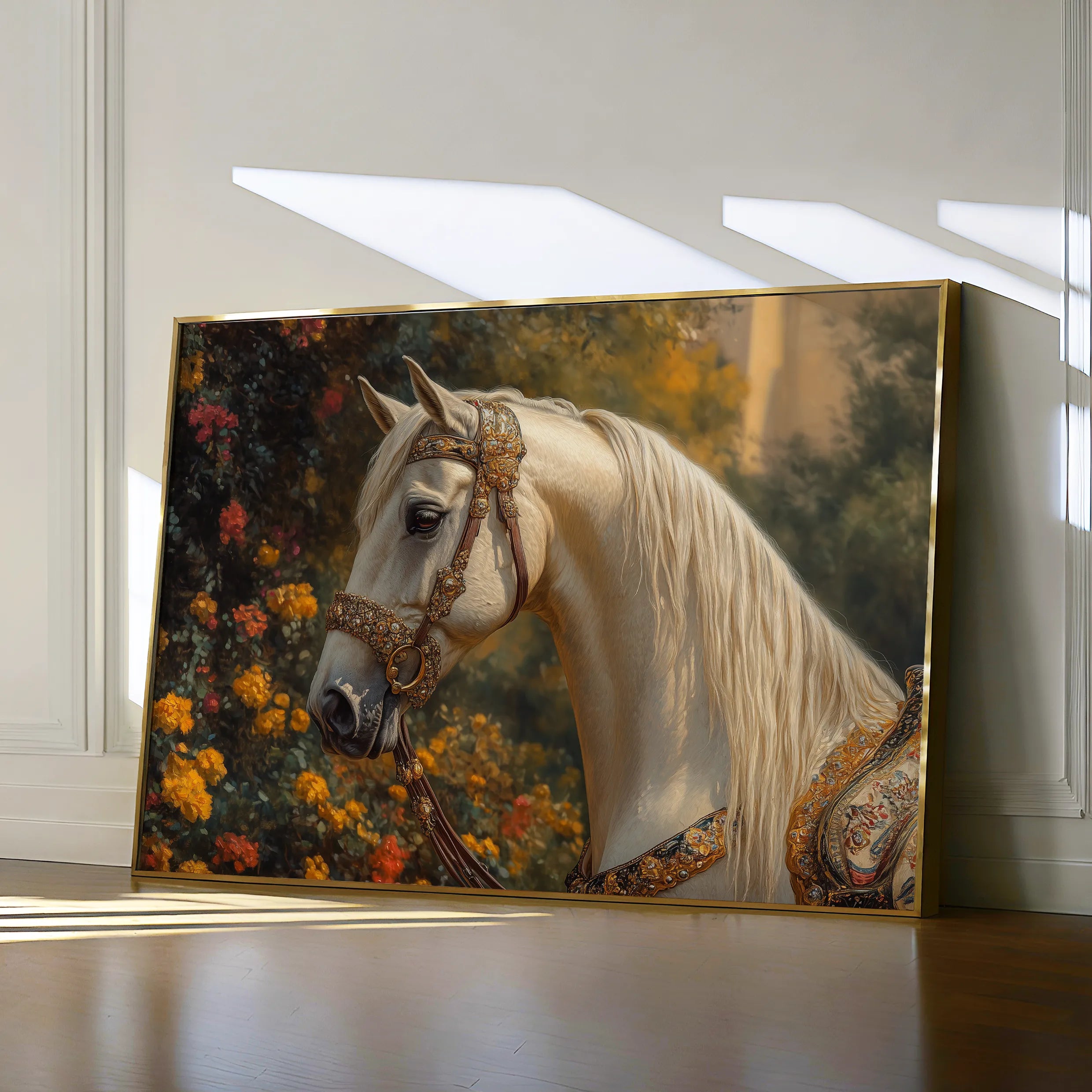 Horses 103 Canvas Art 60 x 40 cm / Black