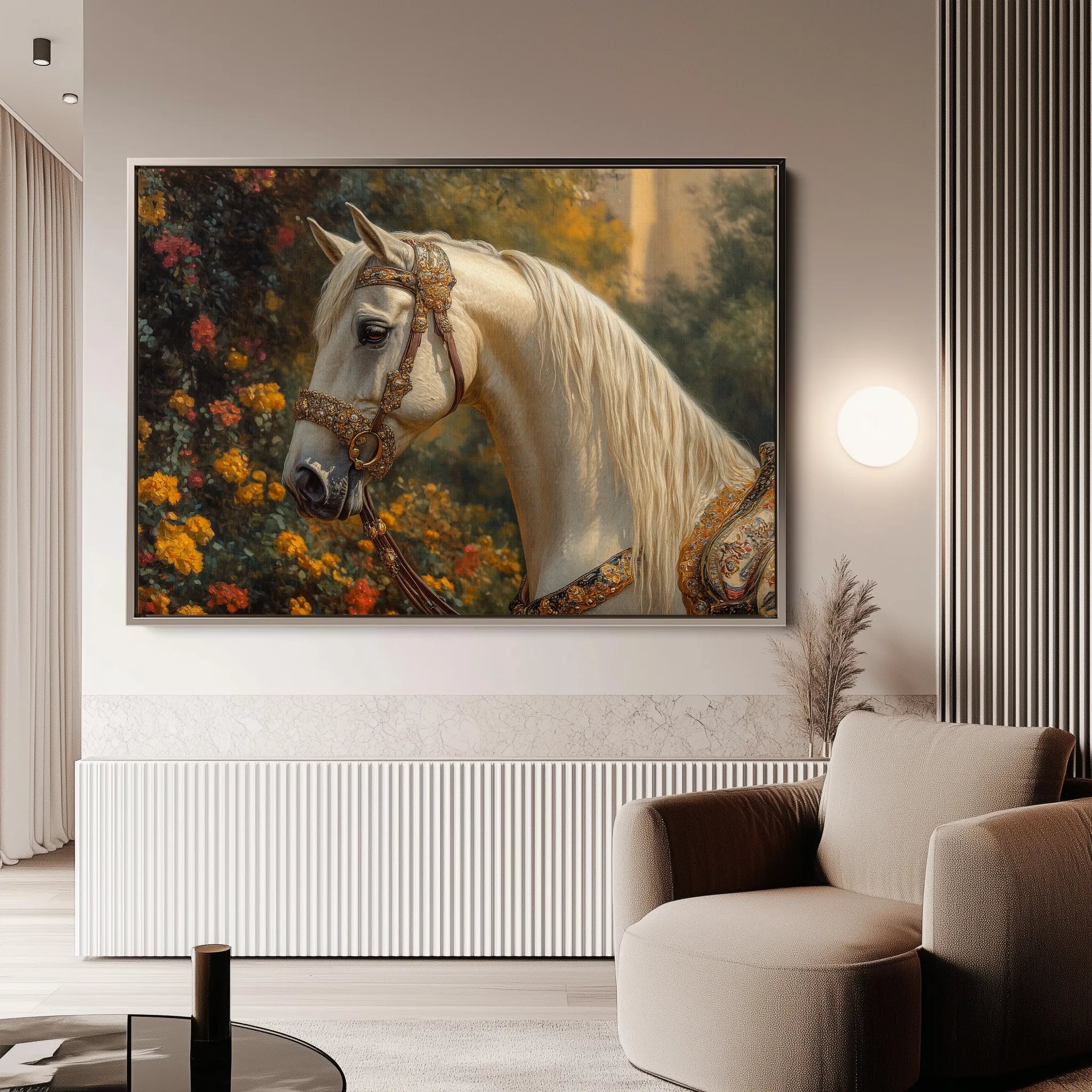 Horses 103 Canvas Art 60 x 40 cm / Black