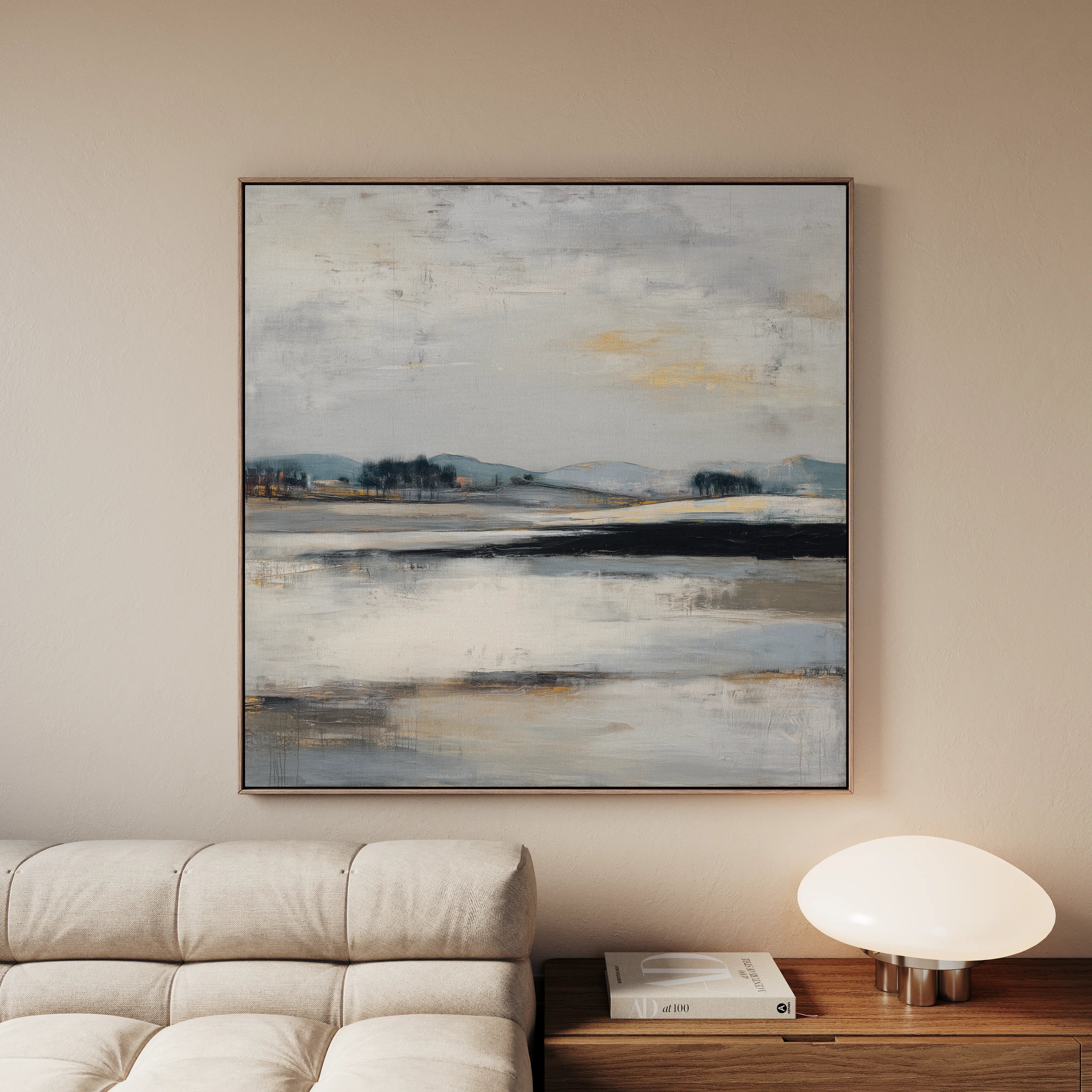 Abstract 1030 Canvas Art 60 x 60 cm / Black