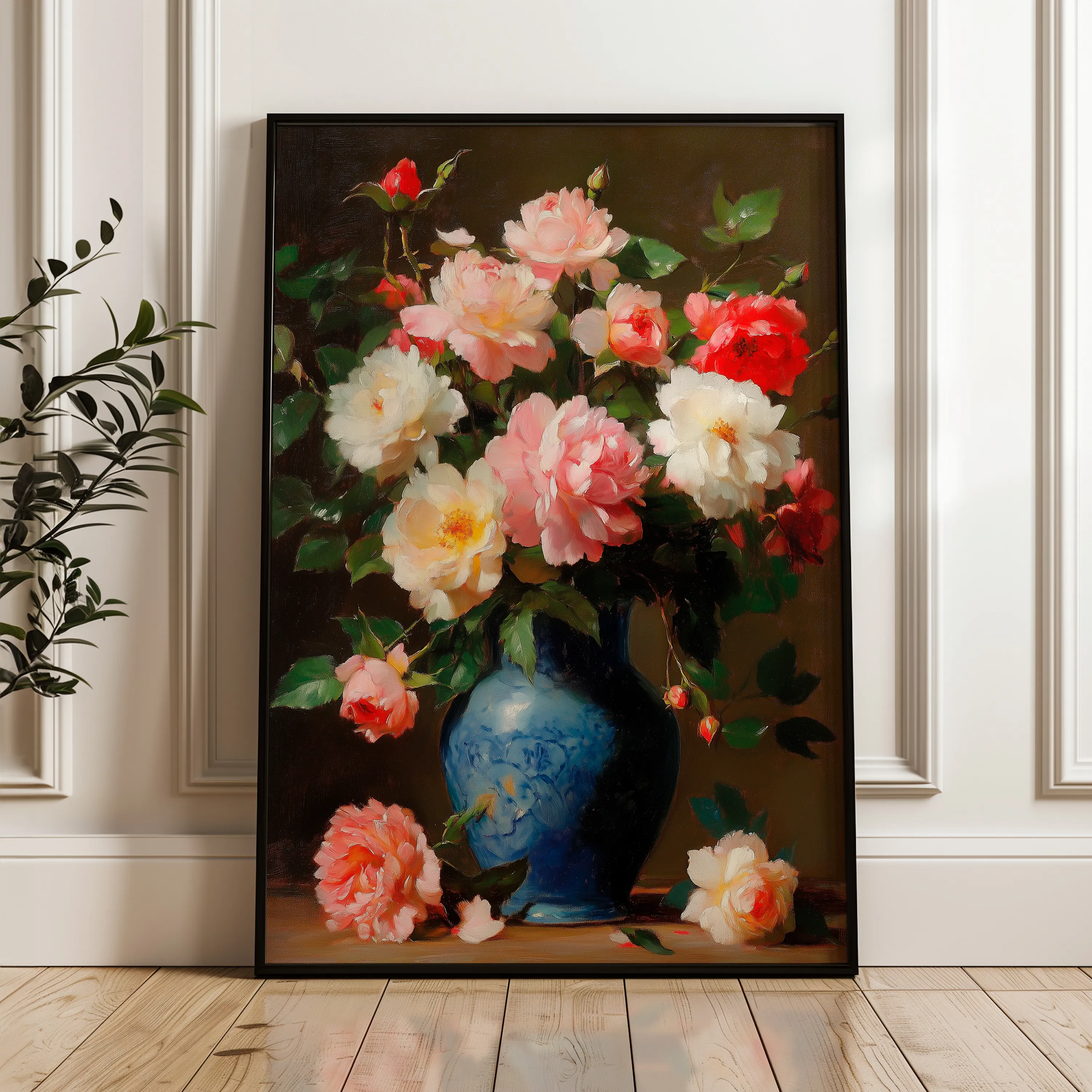 Floral 1030 Canvas Art 60 x 40 cm / Black