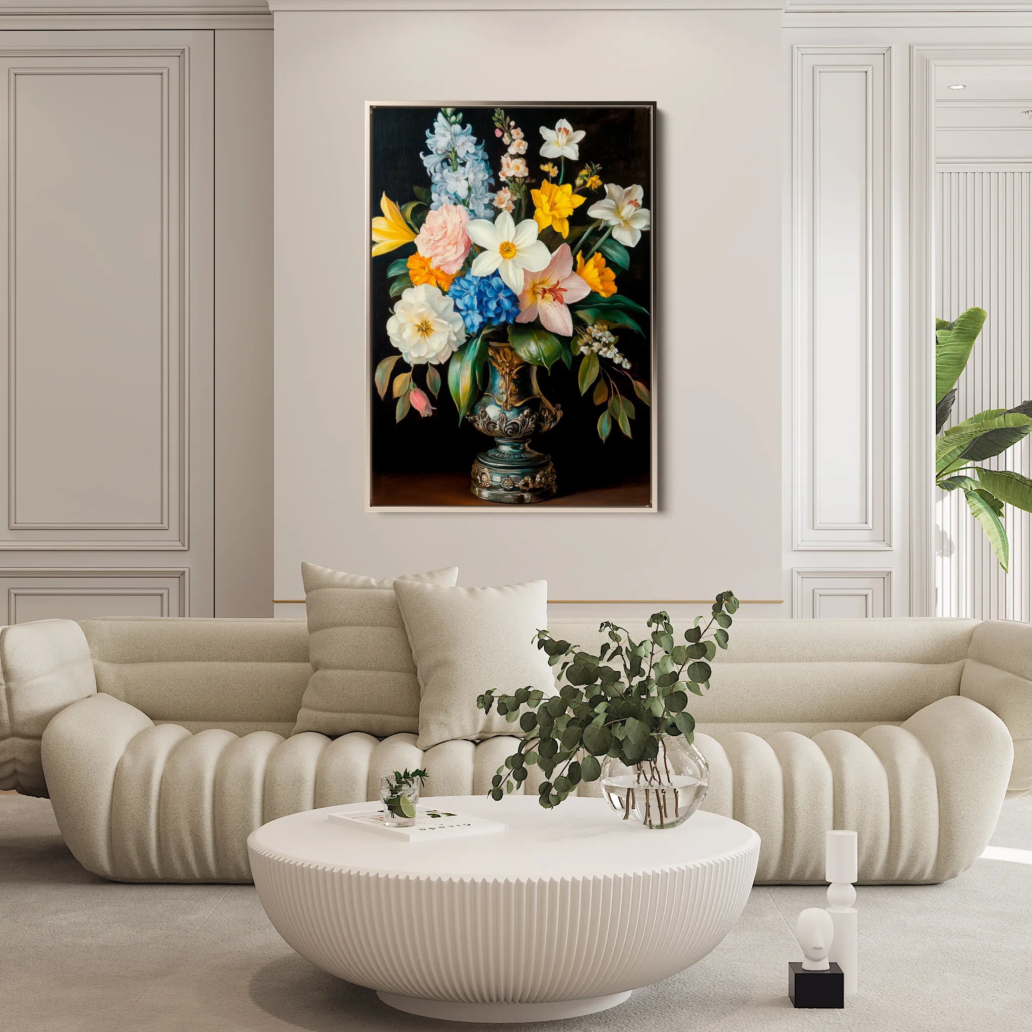 Floral 1031 Canvas Art 60 x 40 cm / Black