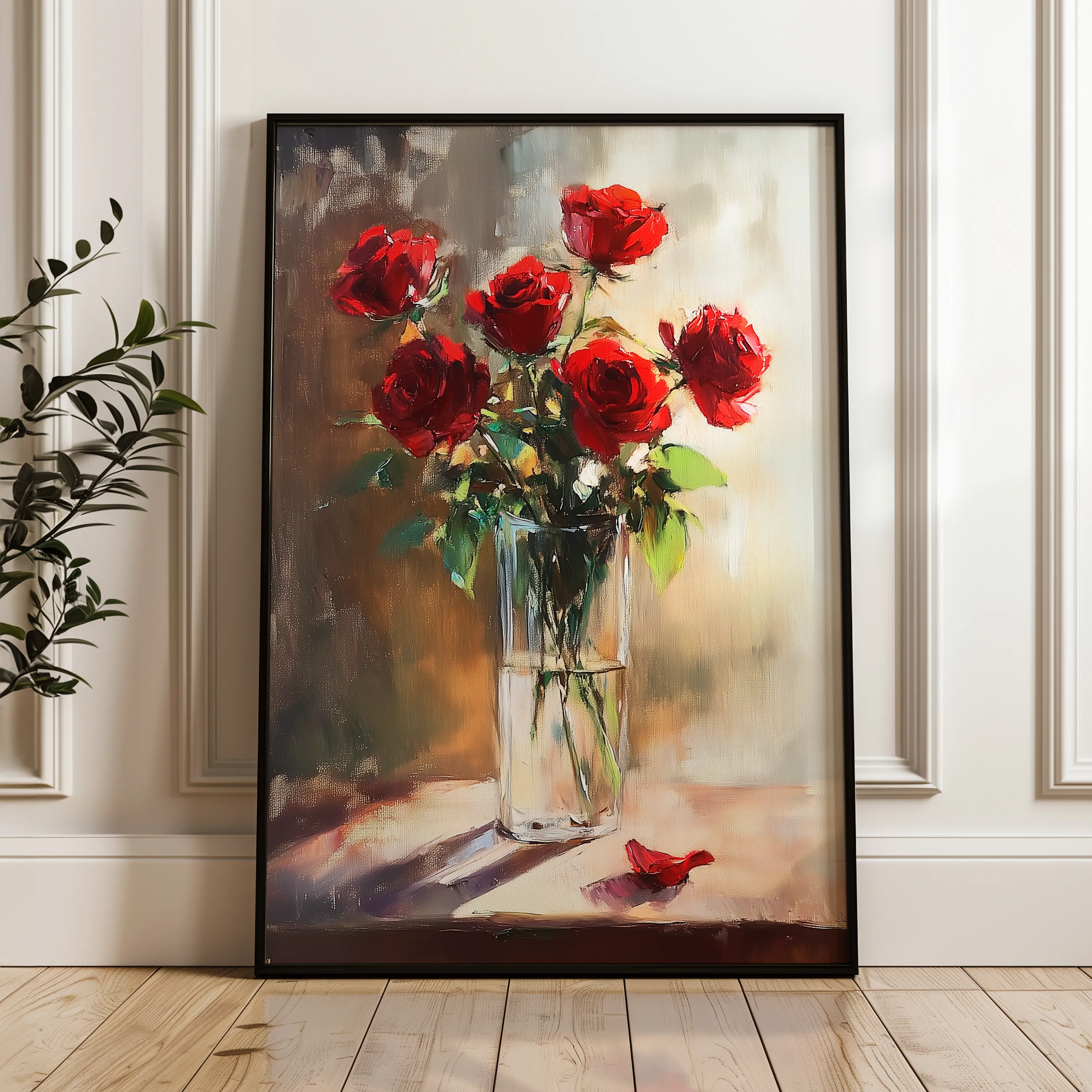 Floral 1032 Canvas Art 60 x 40 cm / Black
