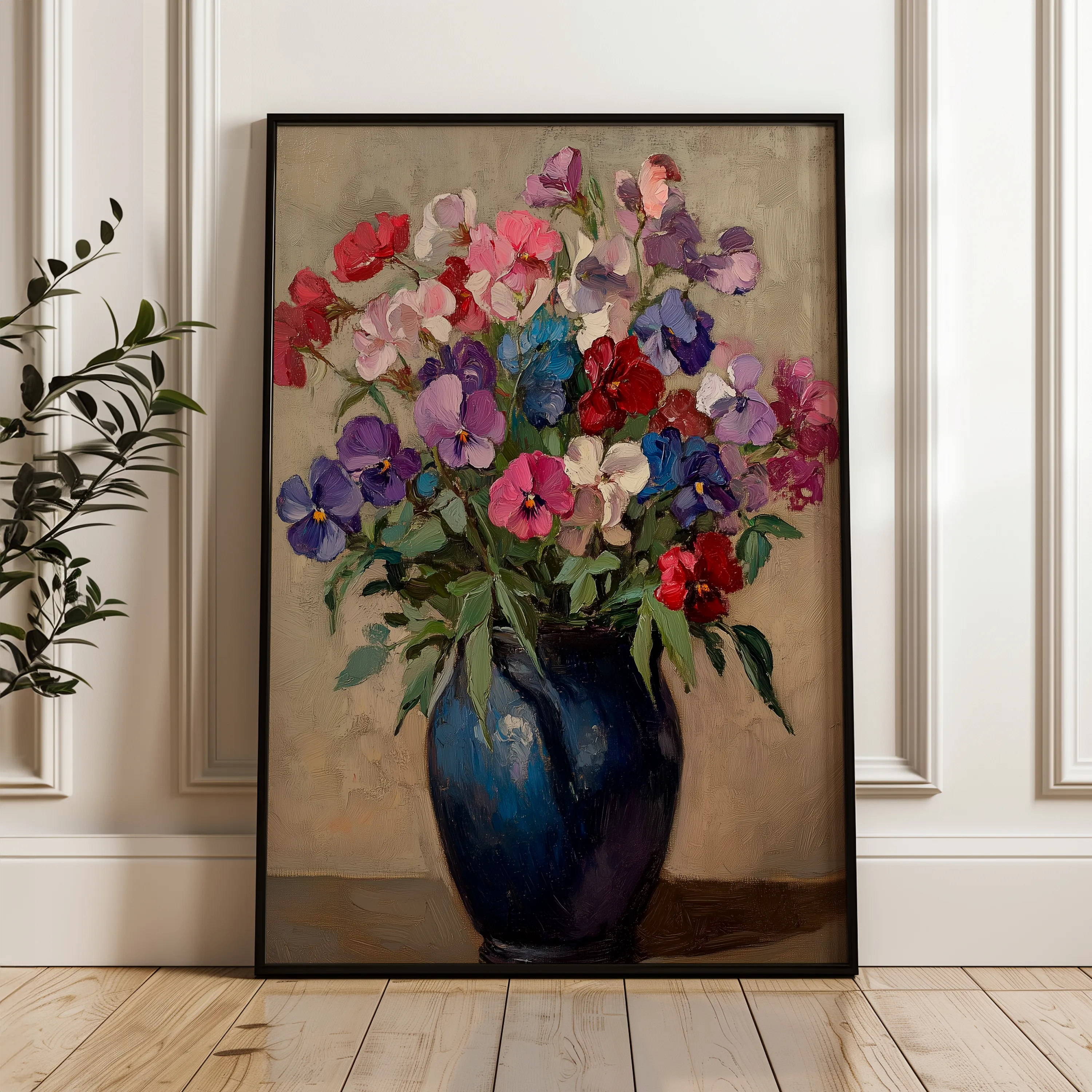 Floral 1033 Canvas Art 60 x 40 cm / Black