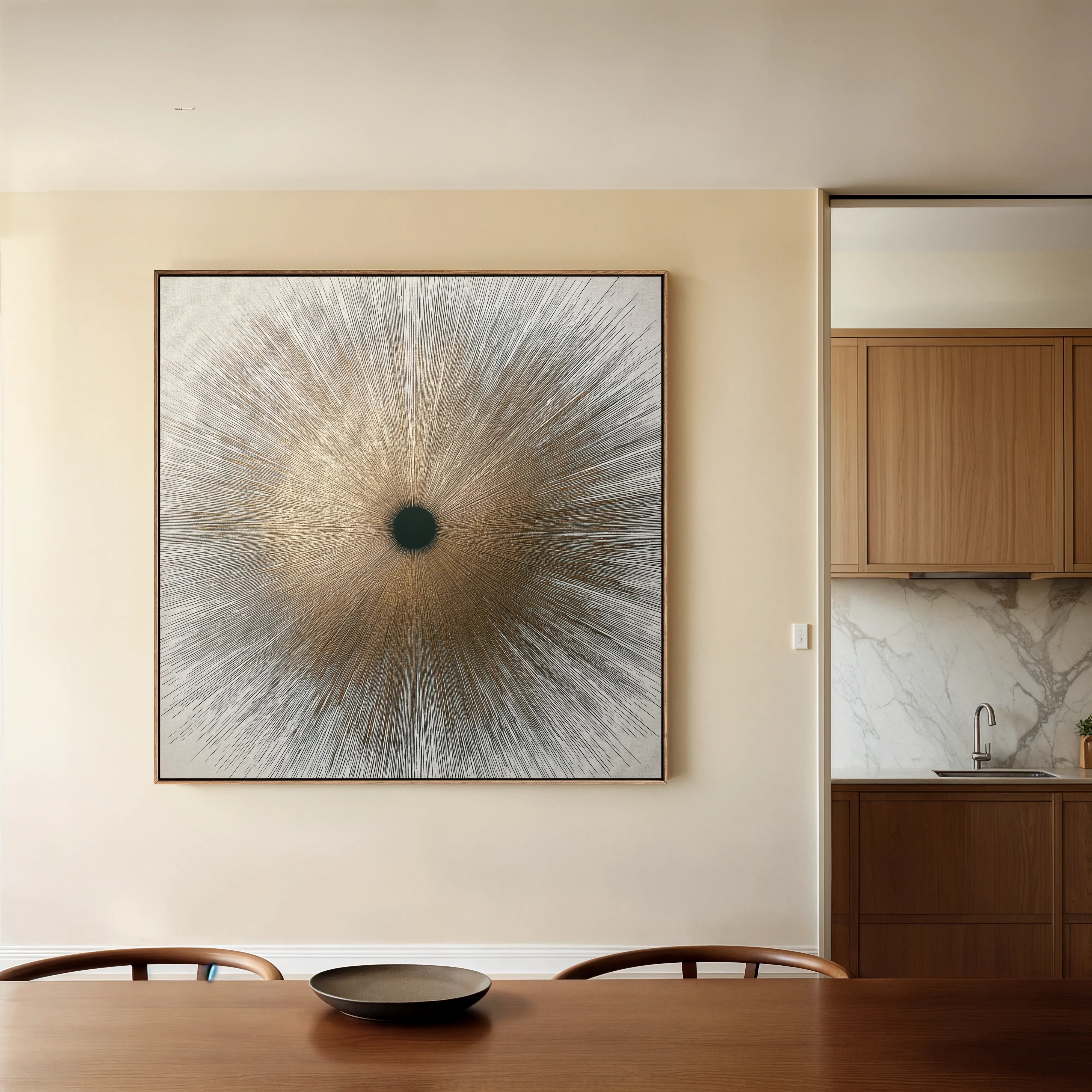 Abstract 1034 Canvas Art 60 x 60 cm / Black