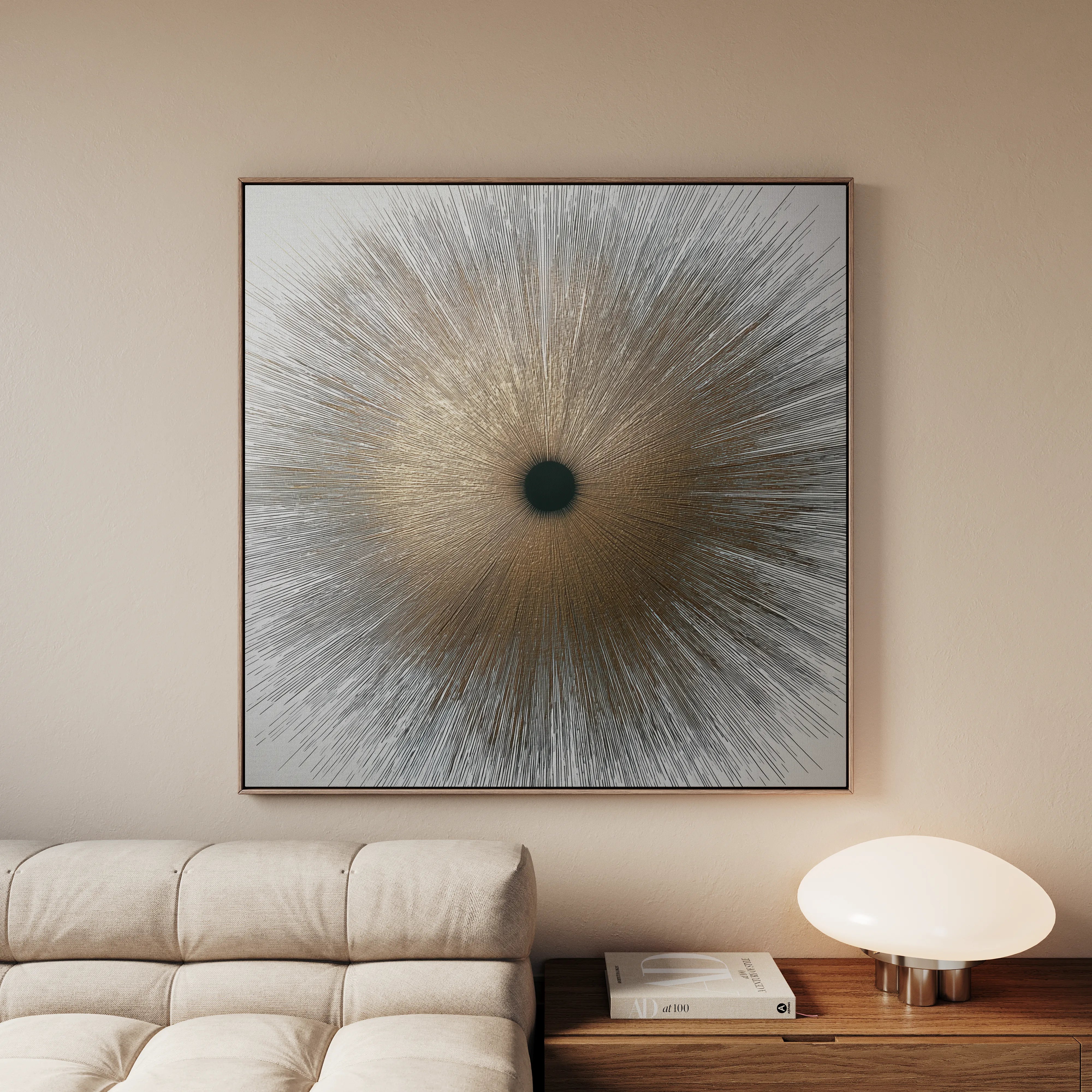 Abstract 1034 Canvas Art 60 x 60 cm / Black