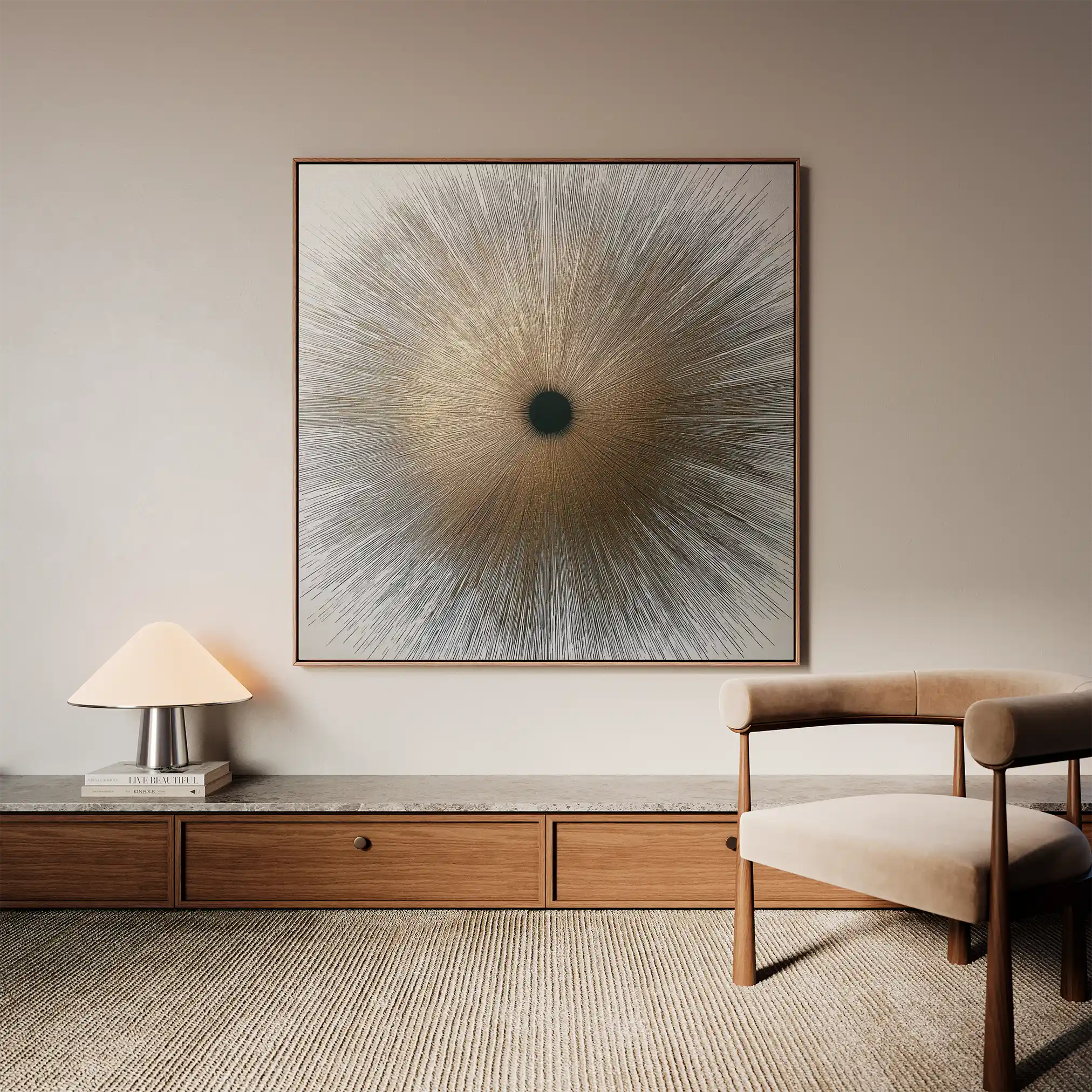 Abstract 1034 Canvas Art 60 x 60 cm / Black