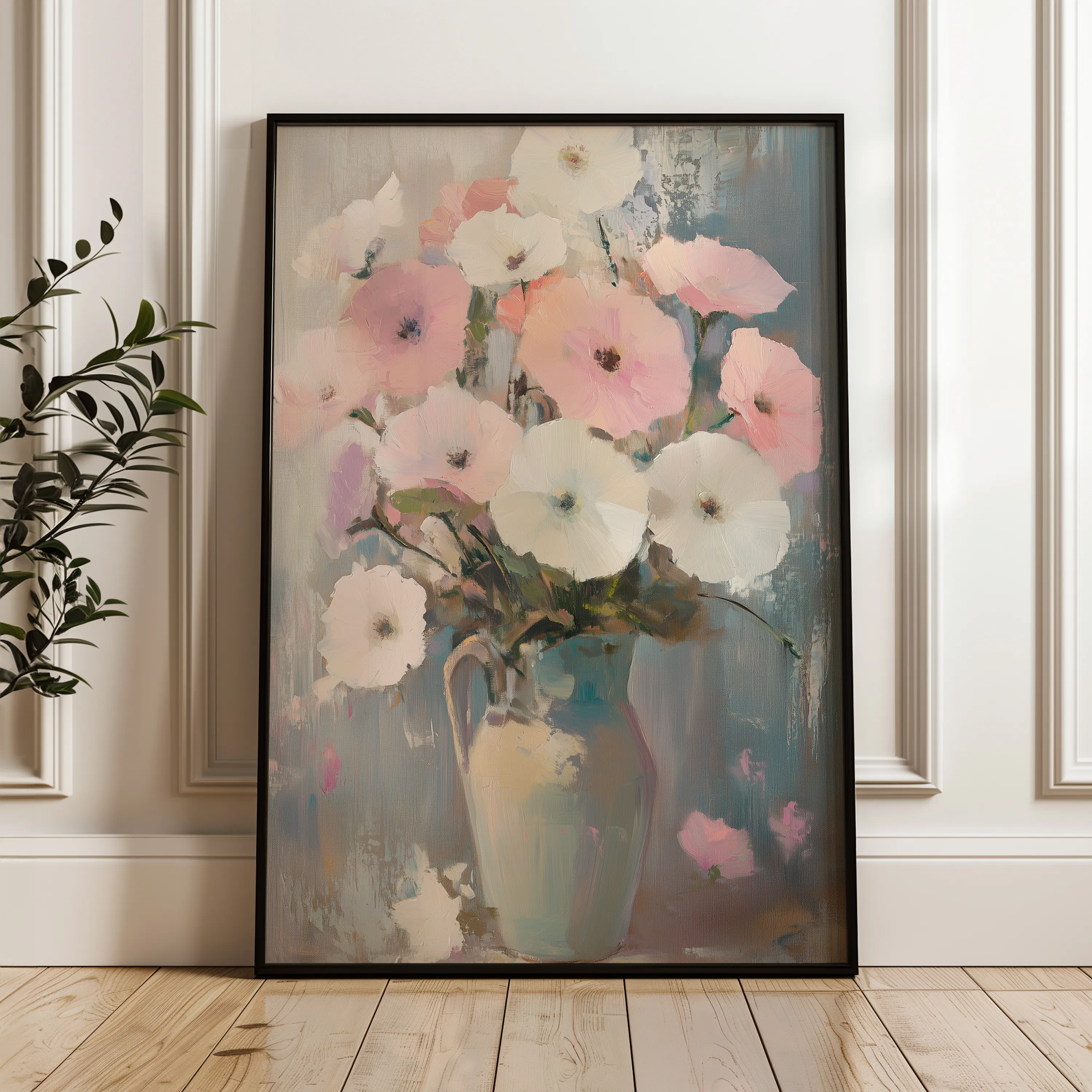 Floral 1034 Canvas Art 60 x 40 cm / Black