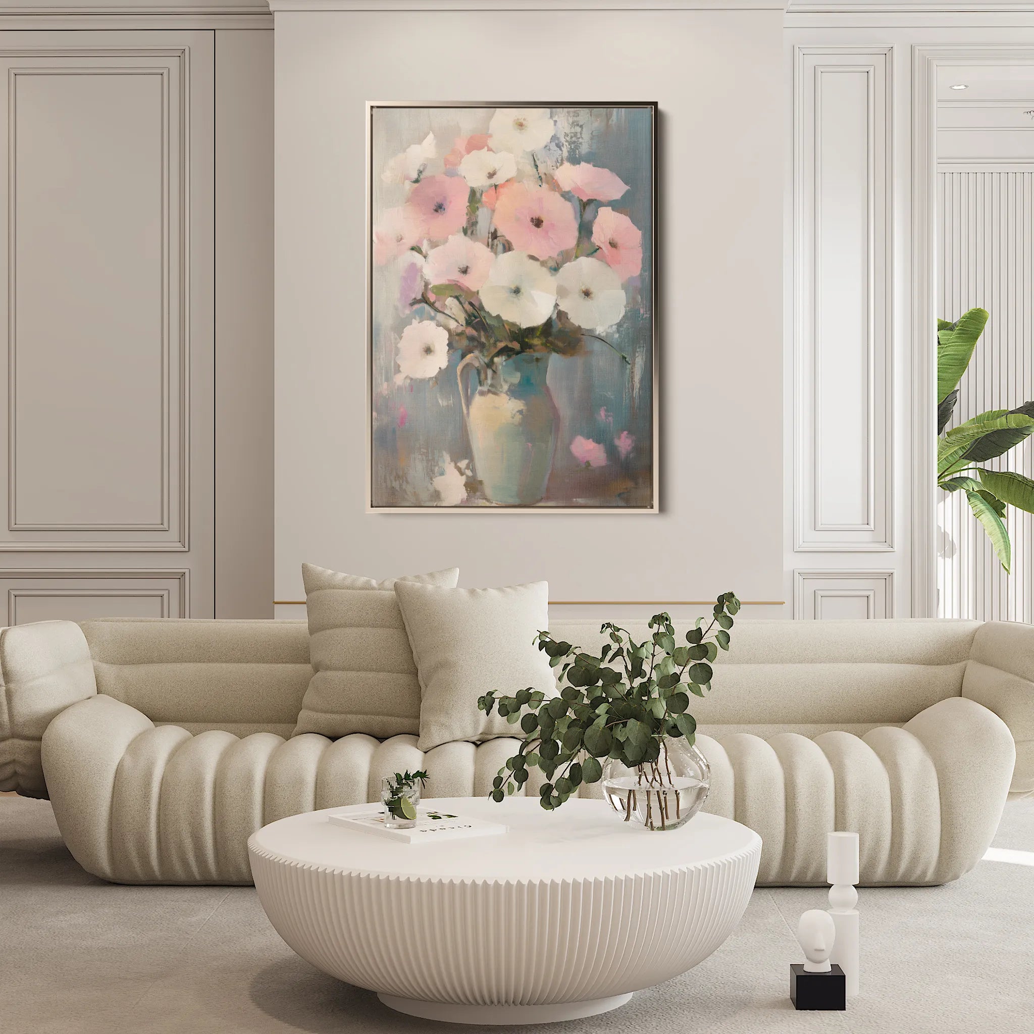 Floral 1034 Canvas Art 60 x 40 cm / Black