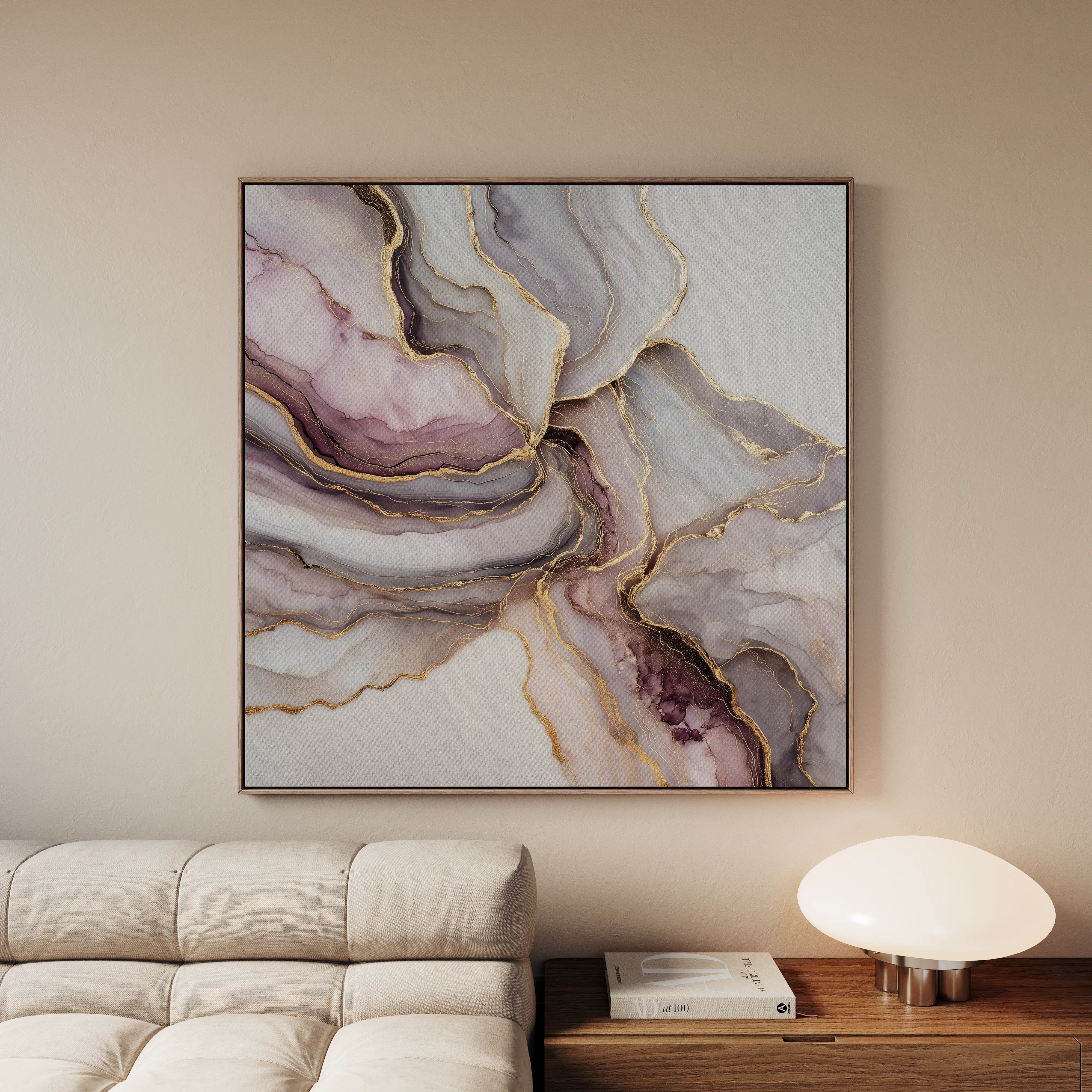 Abstract 1036 Canvas Art 60 x 60 cm / Black
