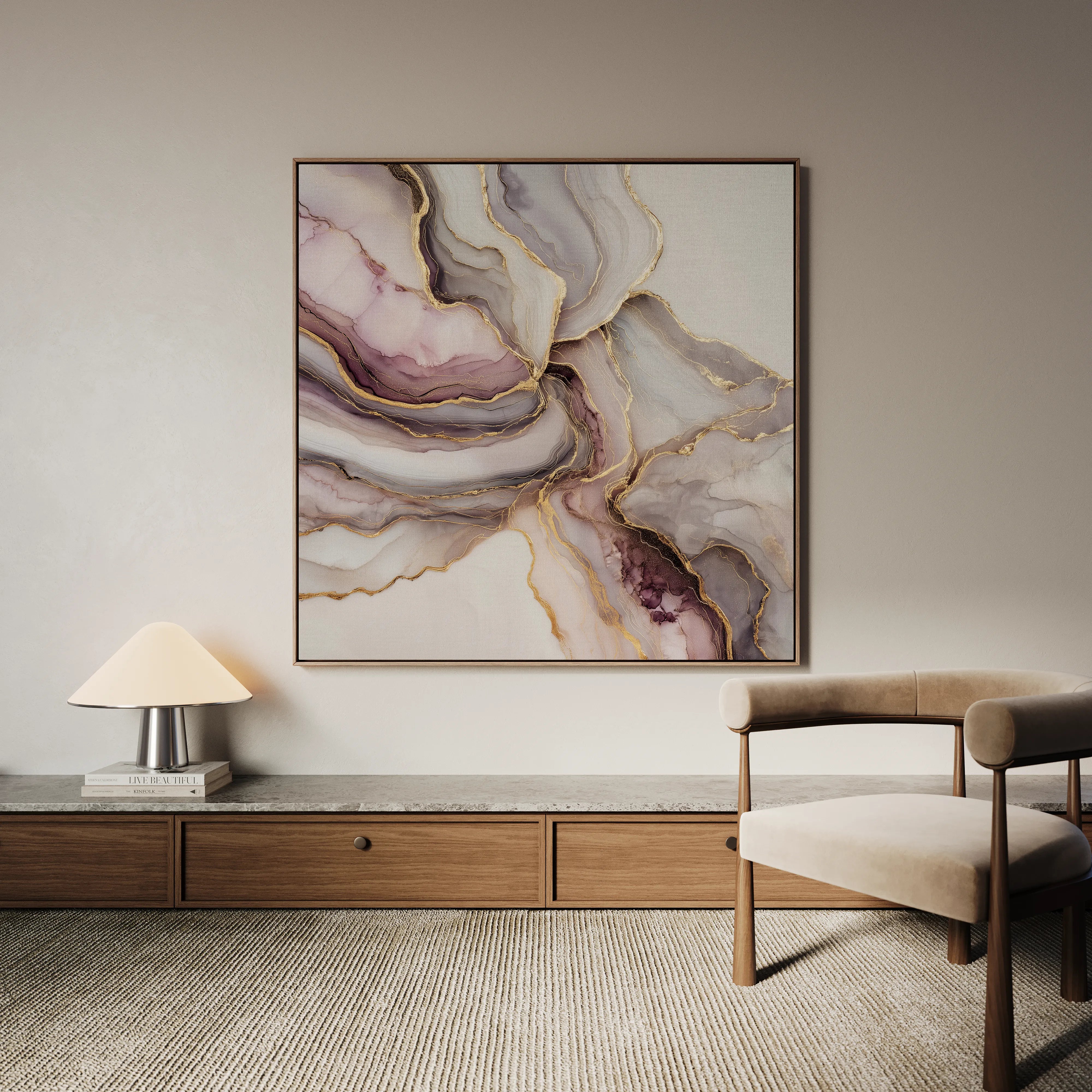 Abstract 1036 Canvas Art 60 x 60 cm / Black