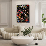 Floral 1036 Canvas Art 60 x 40 cm / Black