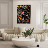 Floral 1036 Canvas Art 60 x 40 cm / Black