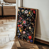 Floral 1036 Canvas Art 60 x 40 cm / Black