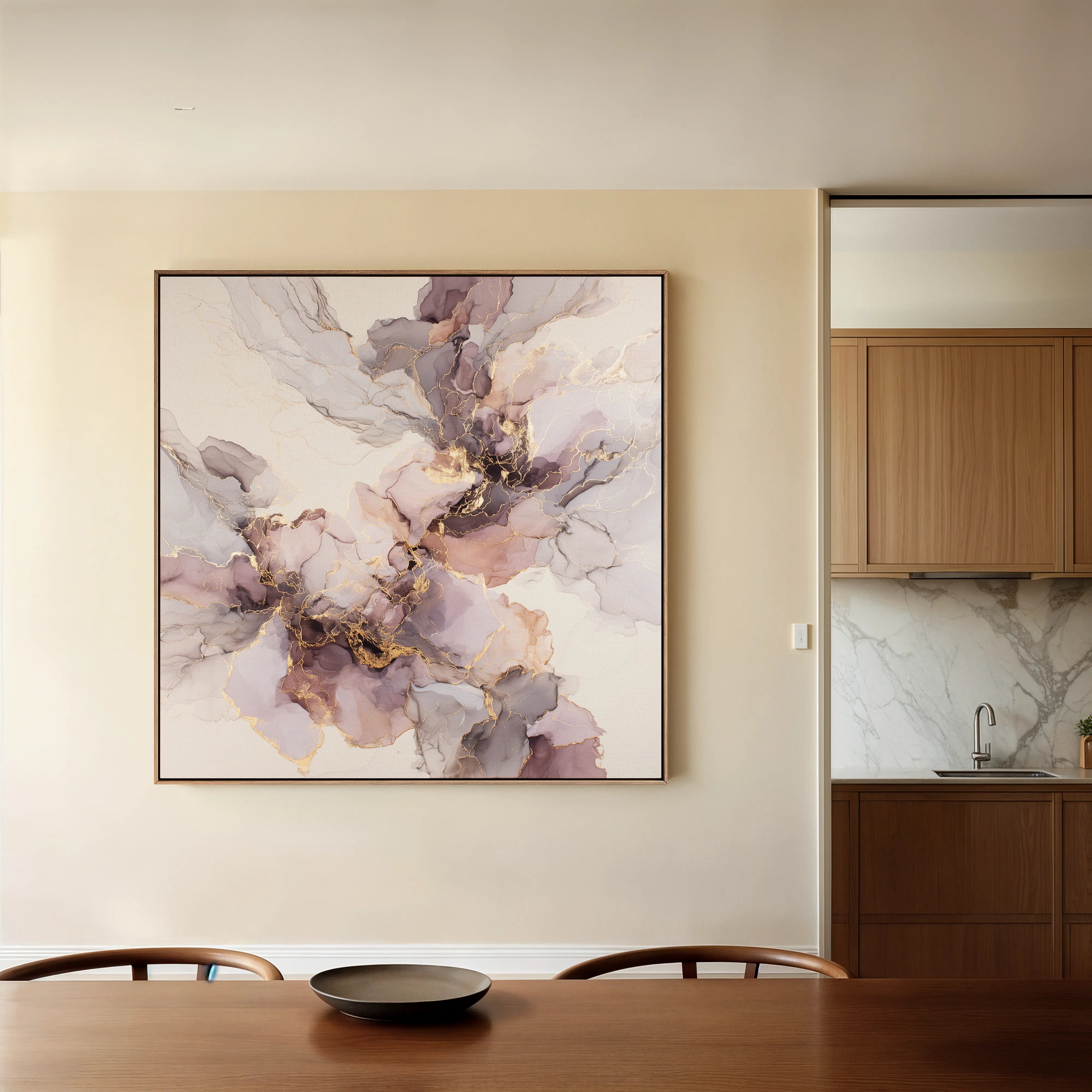 Abstract 1037 Canvas Art 60 x 60 cm / Black