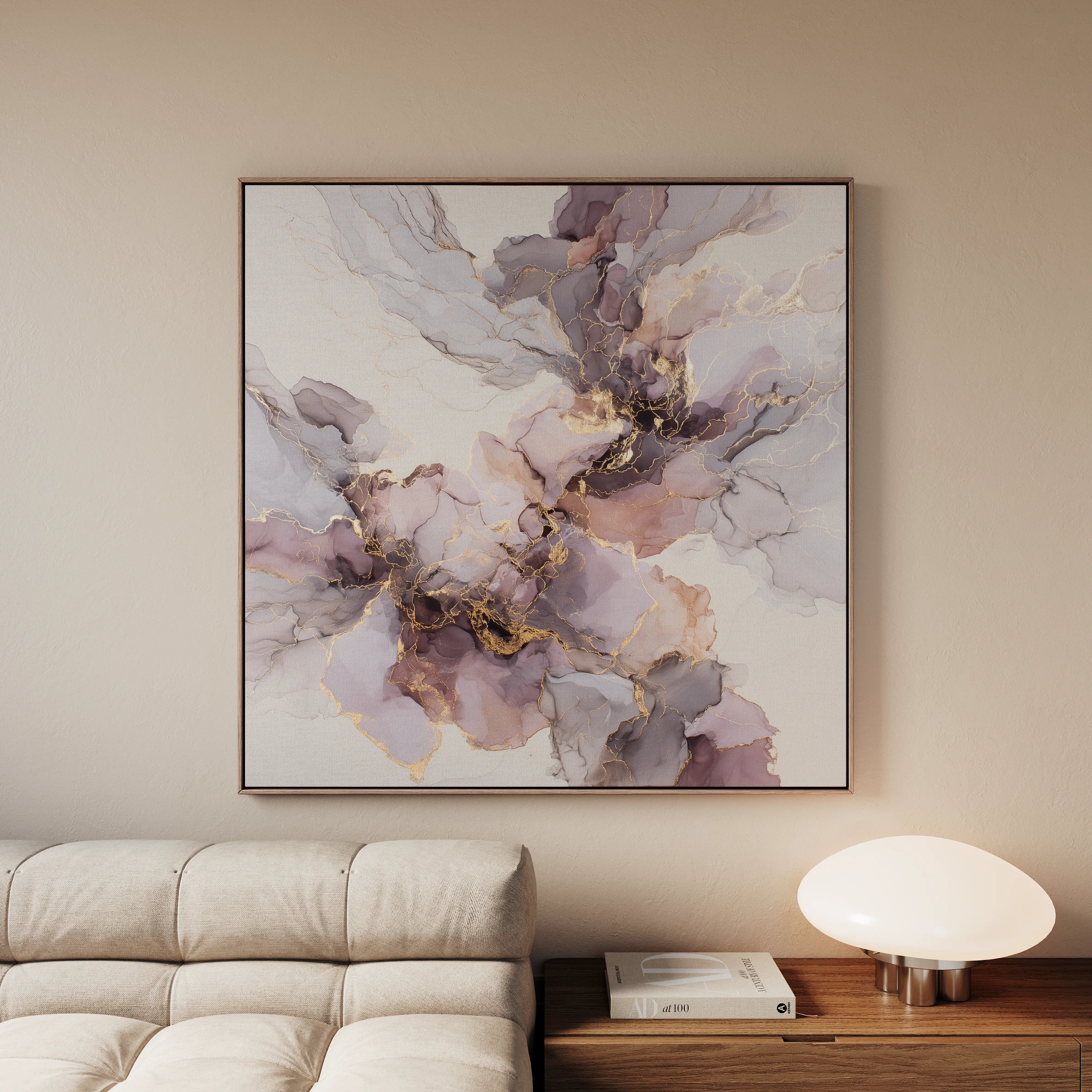 Abstract 1037 Canvas Art 60 x 60 cm / Black