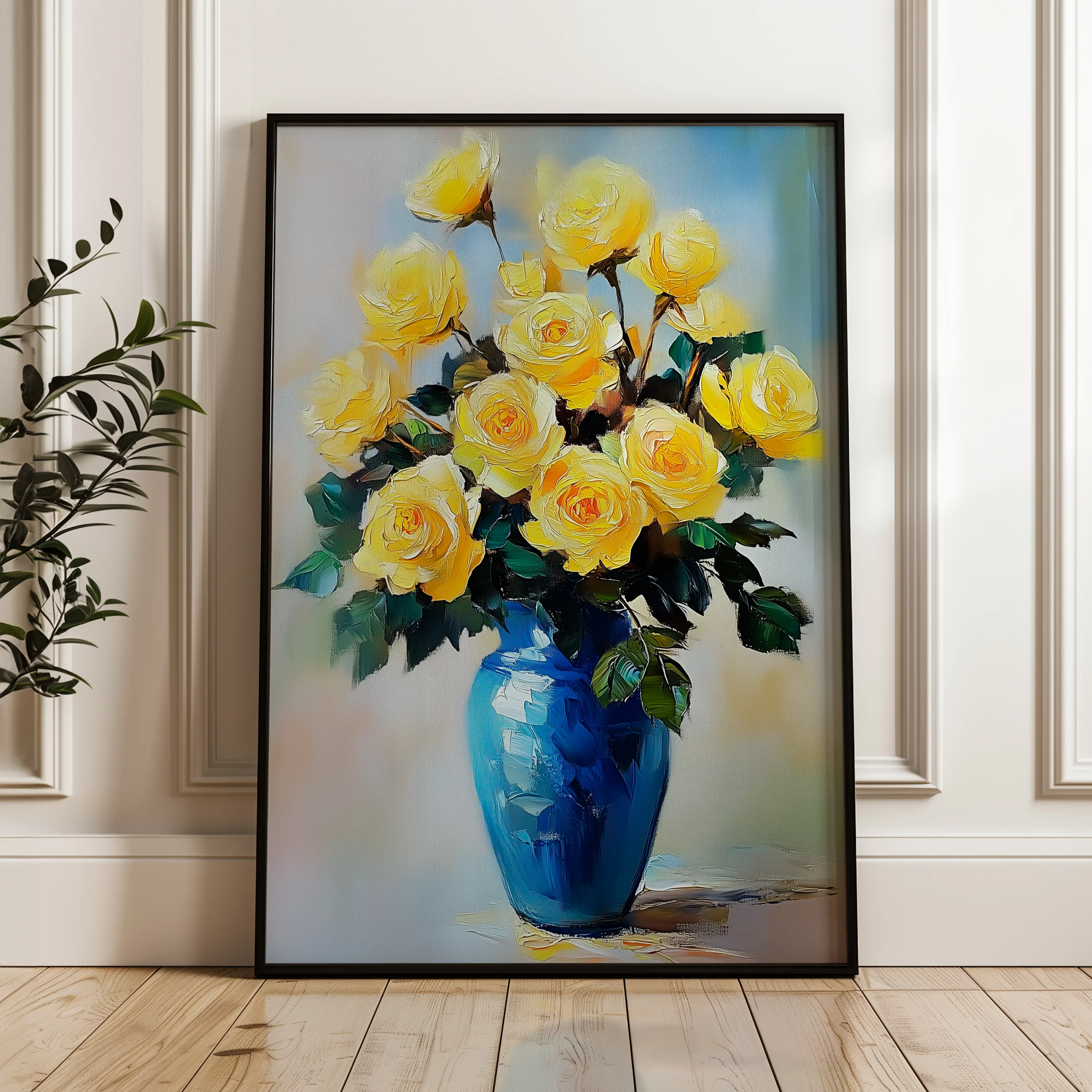 Floral 1037 Canvas Art 60 x 40 cm / Black
