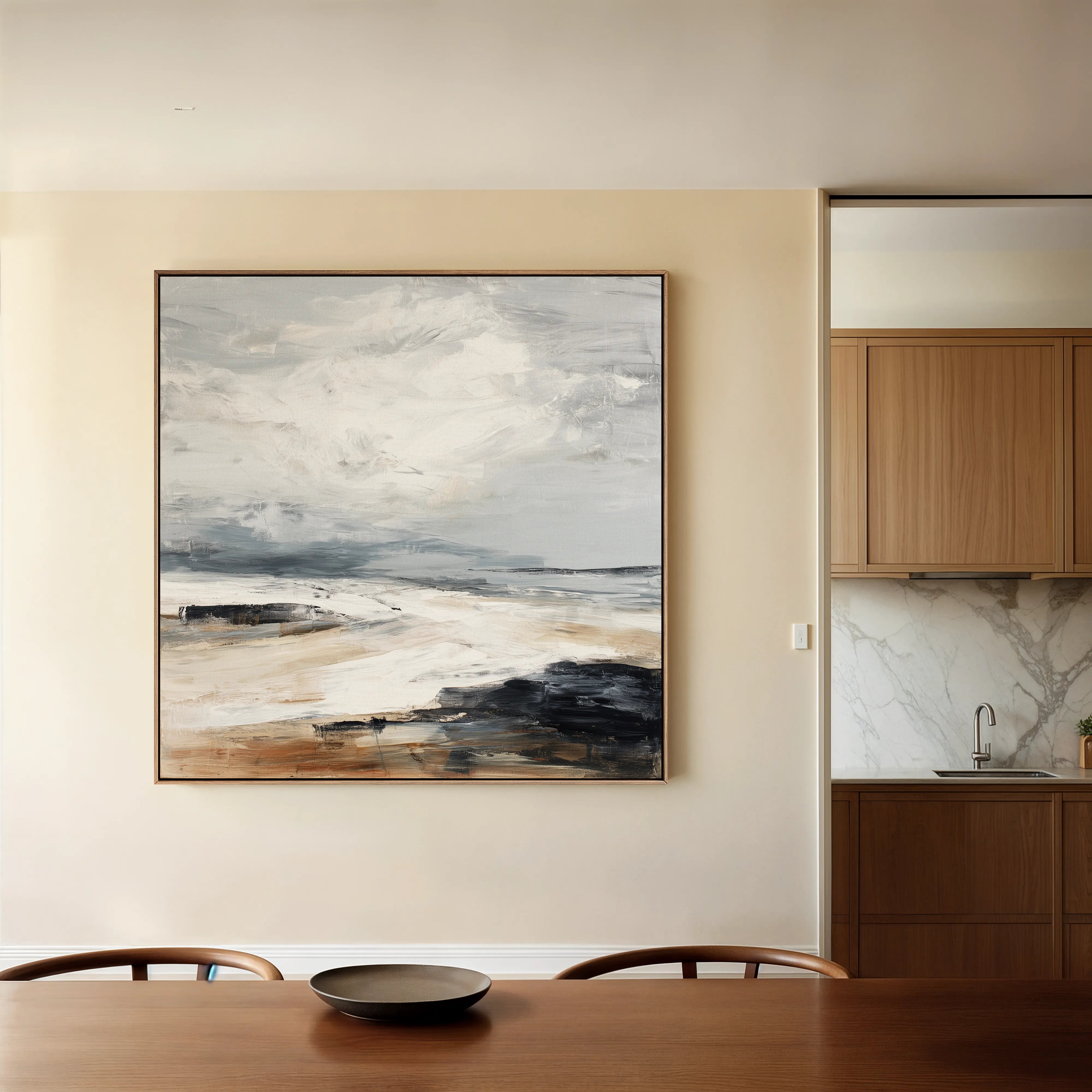 Abstract 1038 Canvas Art 60 x 60 cm / Black