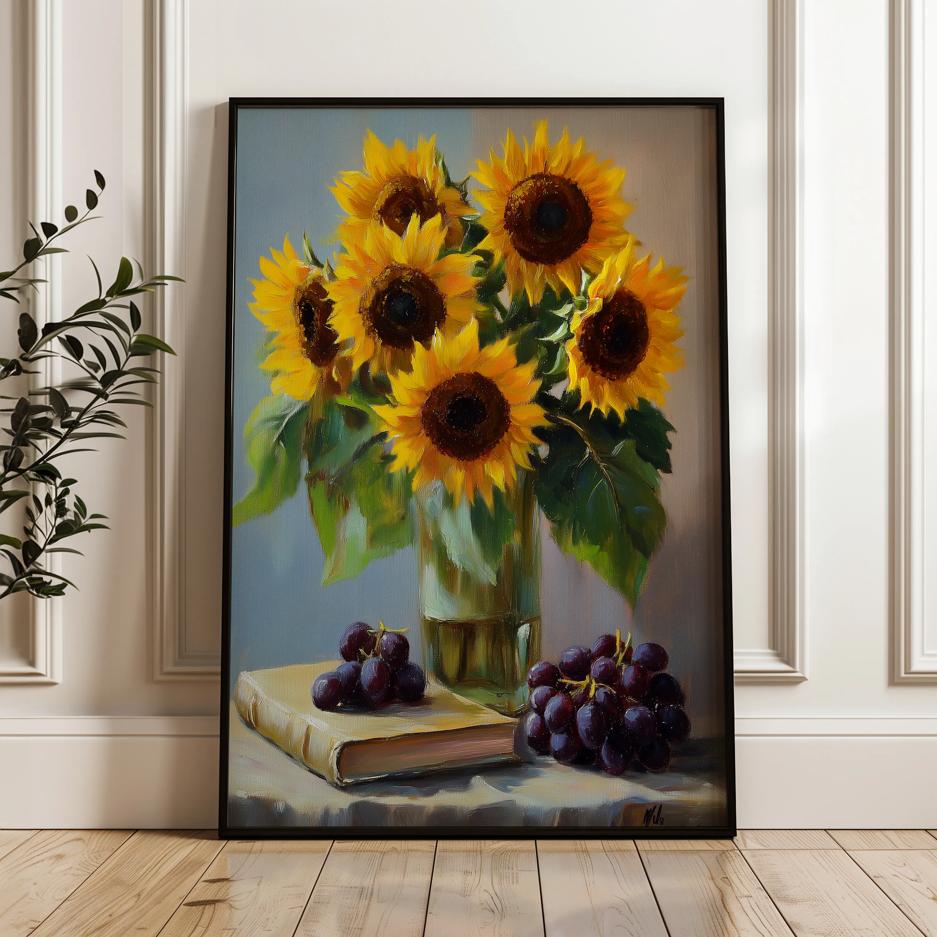 Floral 1038 Canvas Art 60 x 40 cm / Black