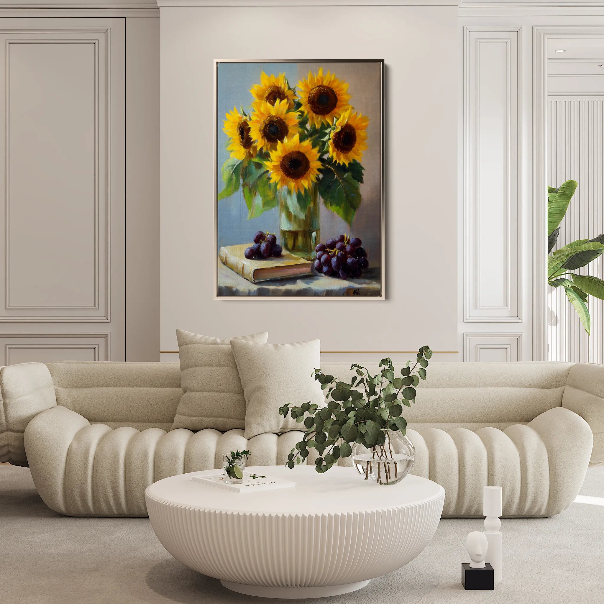 Floral 1038 Canvas Art 60 x 40 cm / Black