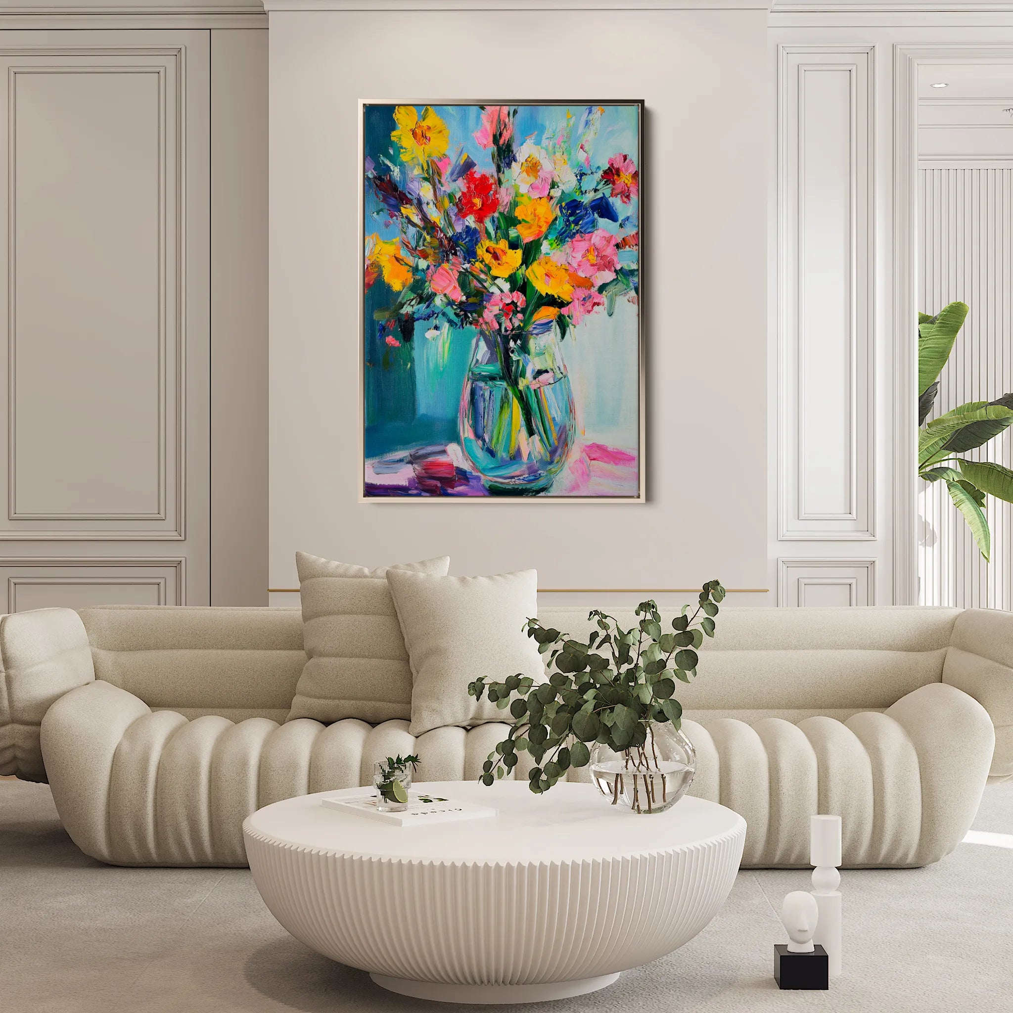 Floral 1039 Canvas Art 60 x 40 cm / Black