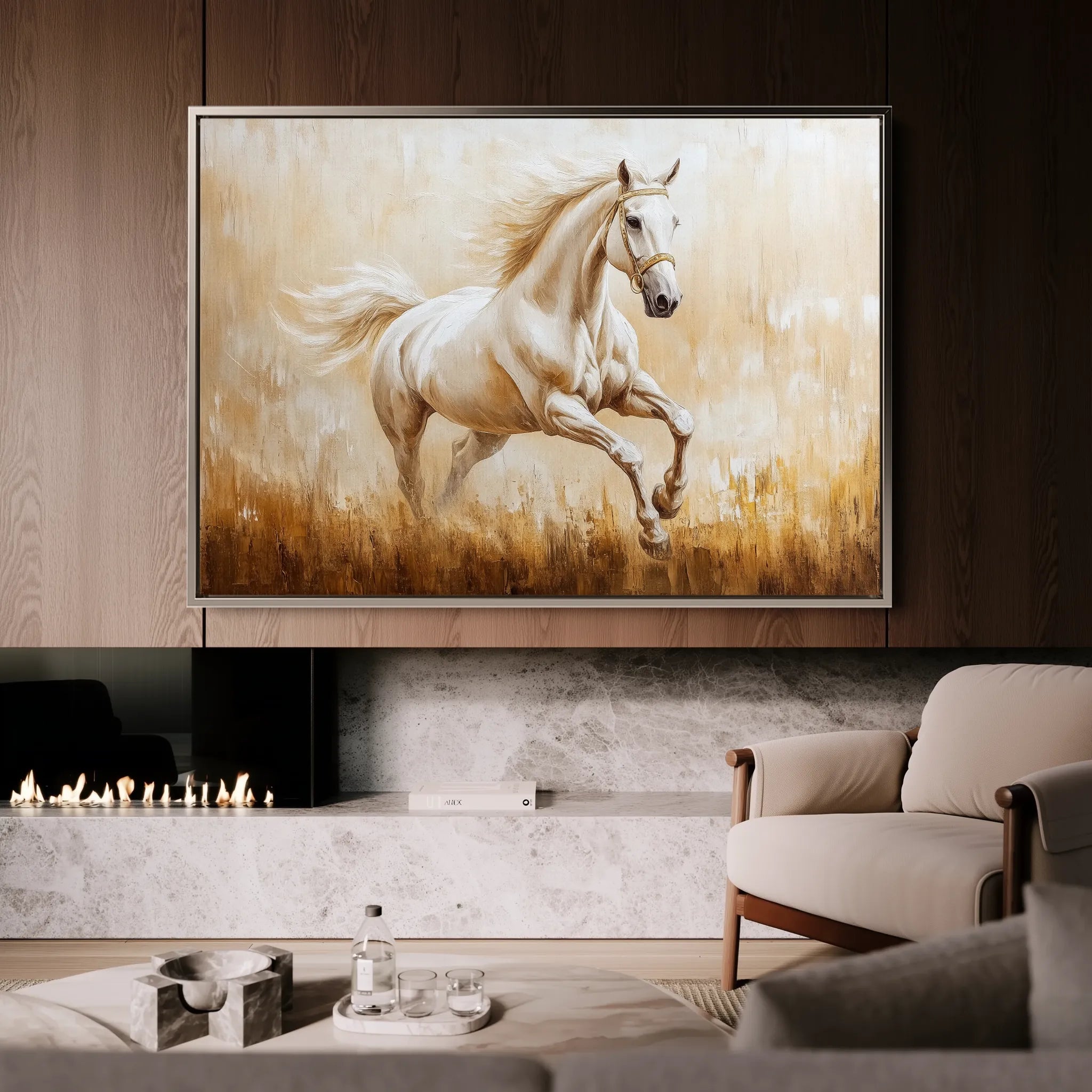 Horses 104 Canvas Art 60 x 40 cm / Black