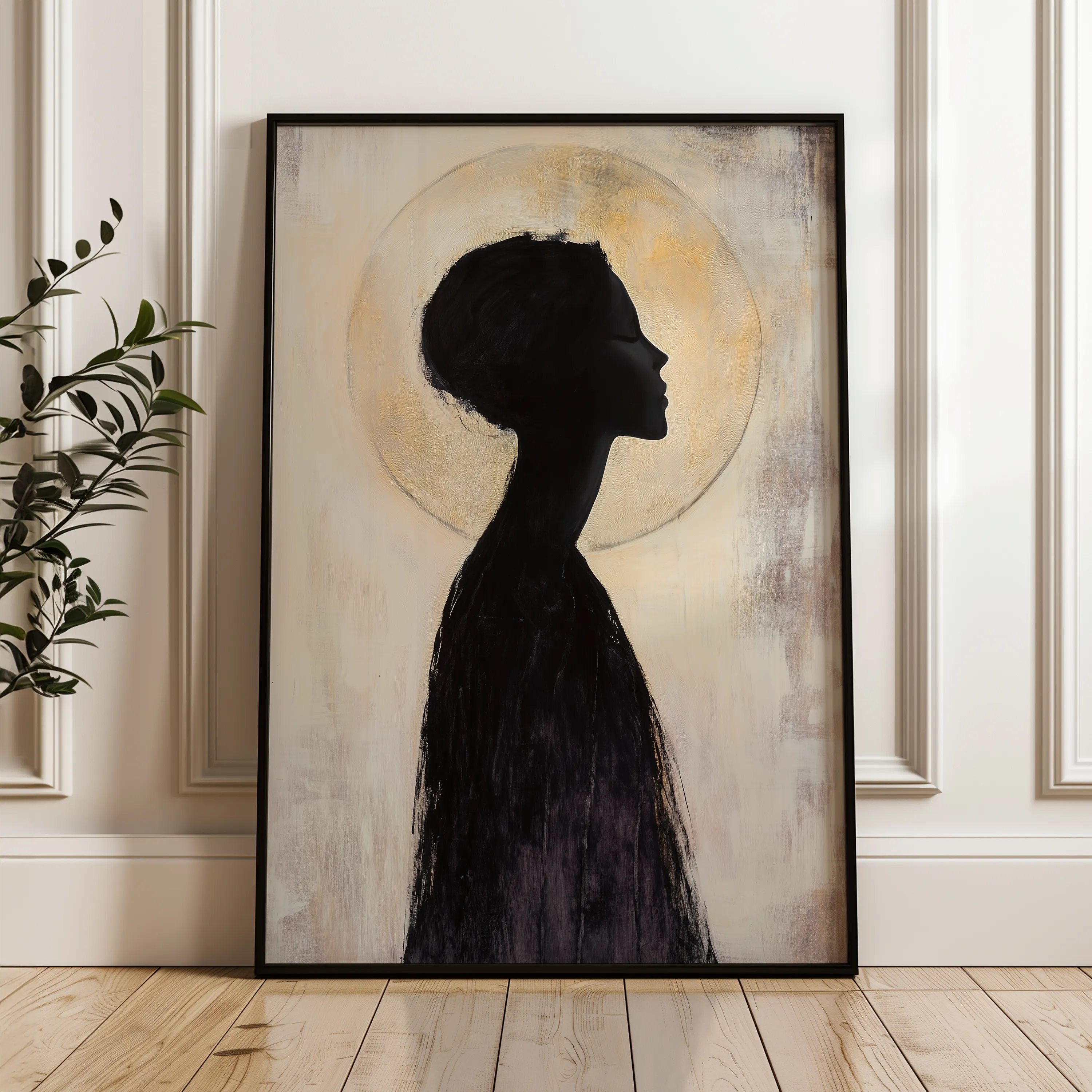 Portrait 104 Canvas Art 60 x 40 cm / Black