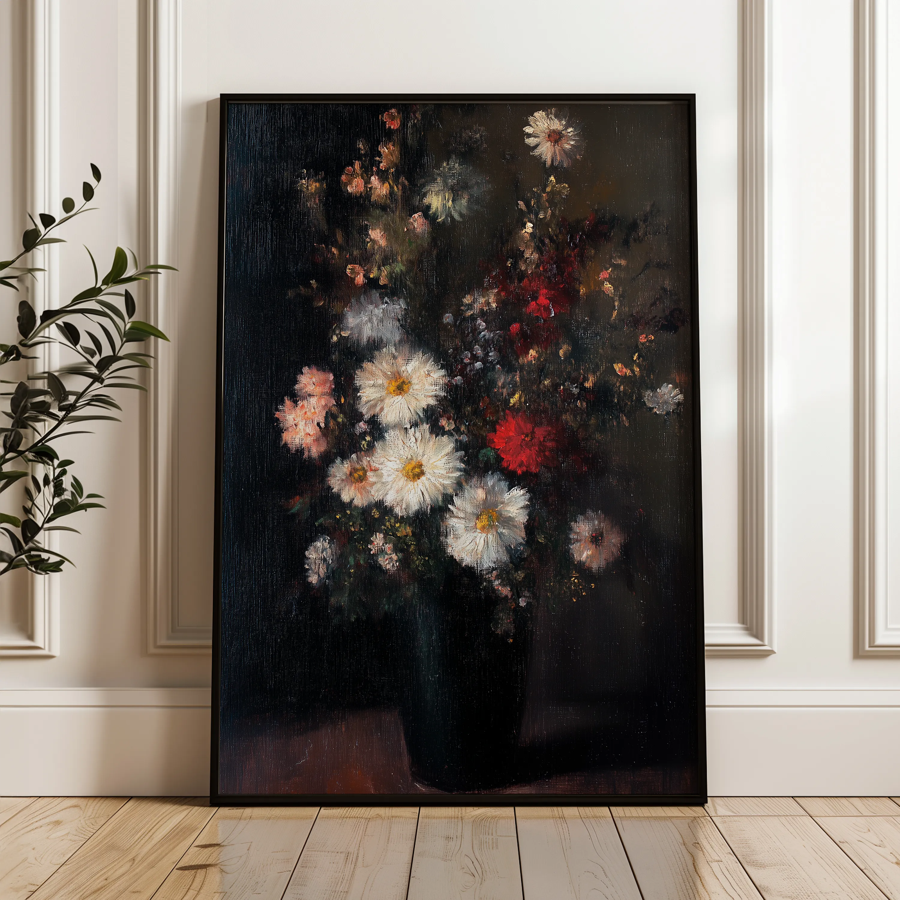 Floral 1040 Canvas Art 60 x 40 cm / Black