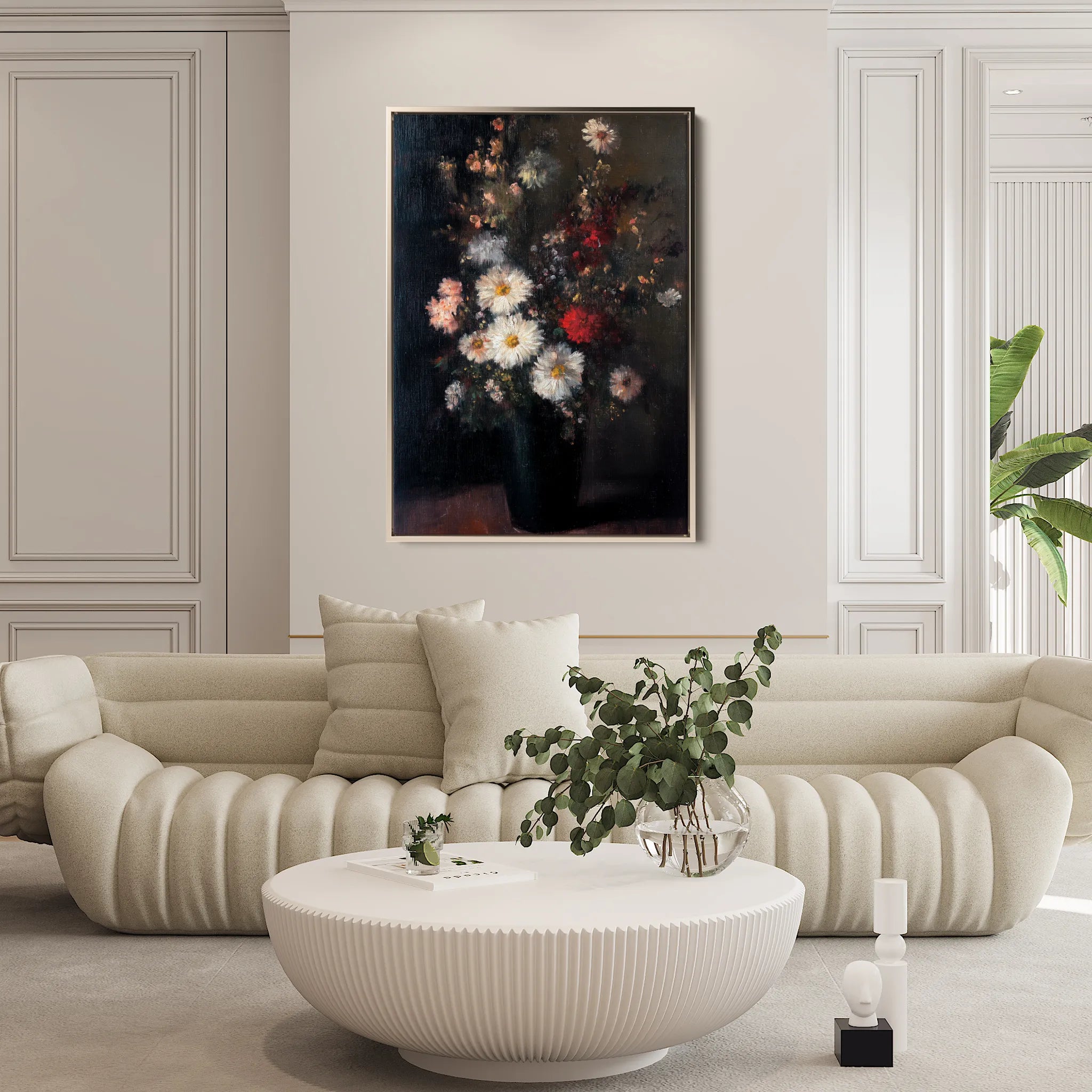Floral 1040 Canvas Art 60 x 40 cm / Black