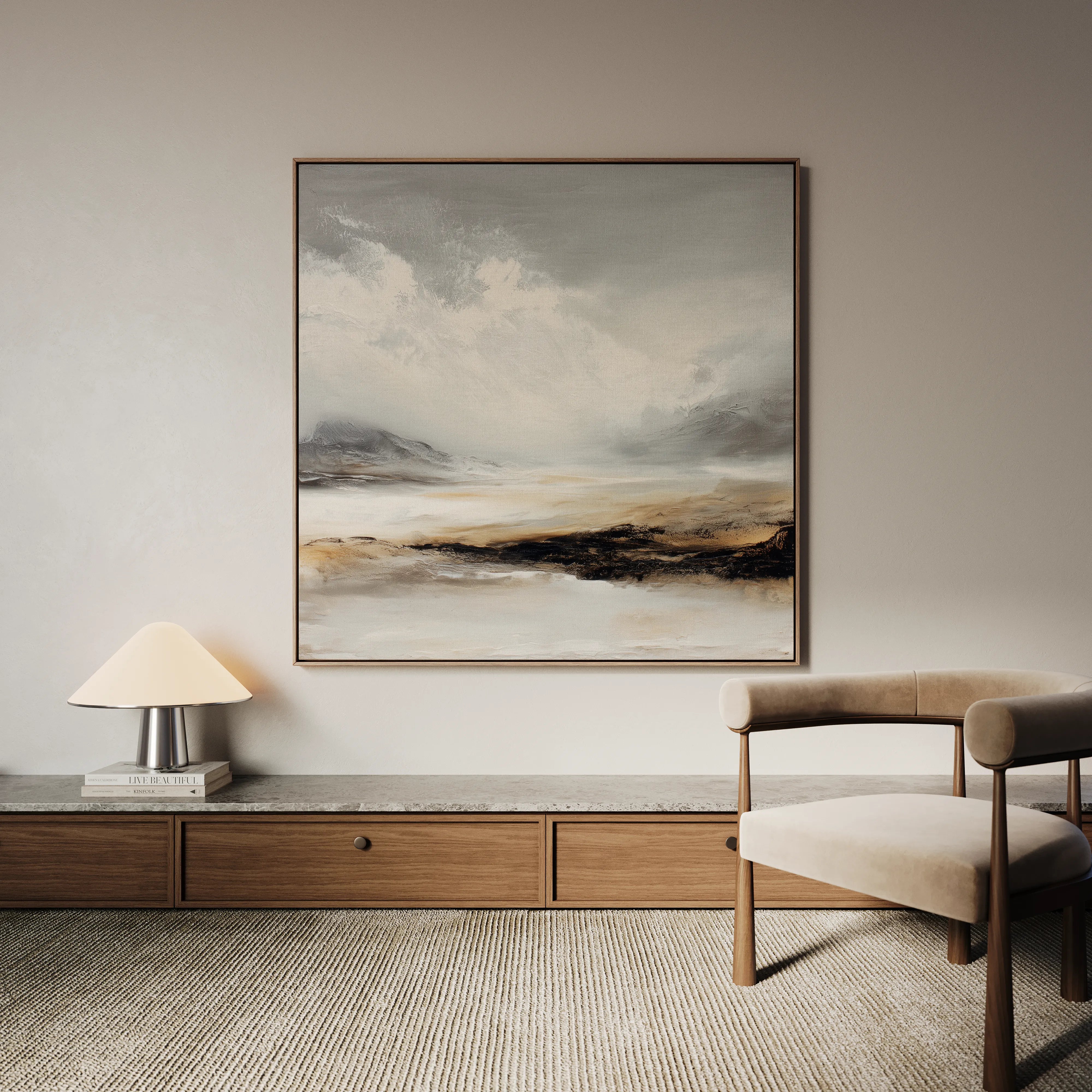 Abstract 1041 Canvas Art 60 x 60 cm / Black