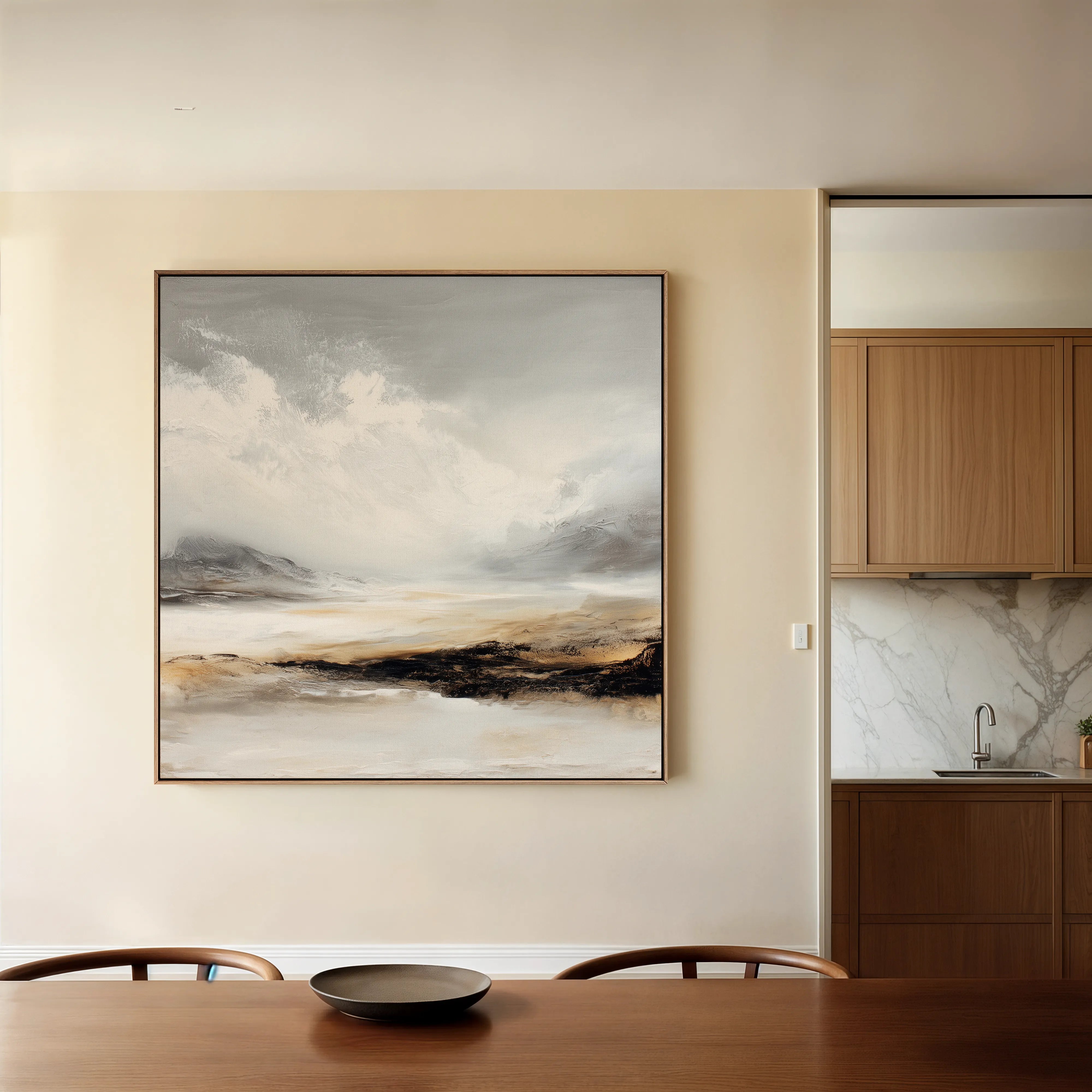 Abstract 1041 Canvas Art 60 x 60 cm / Black