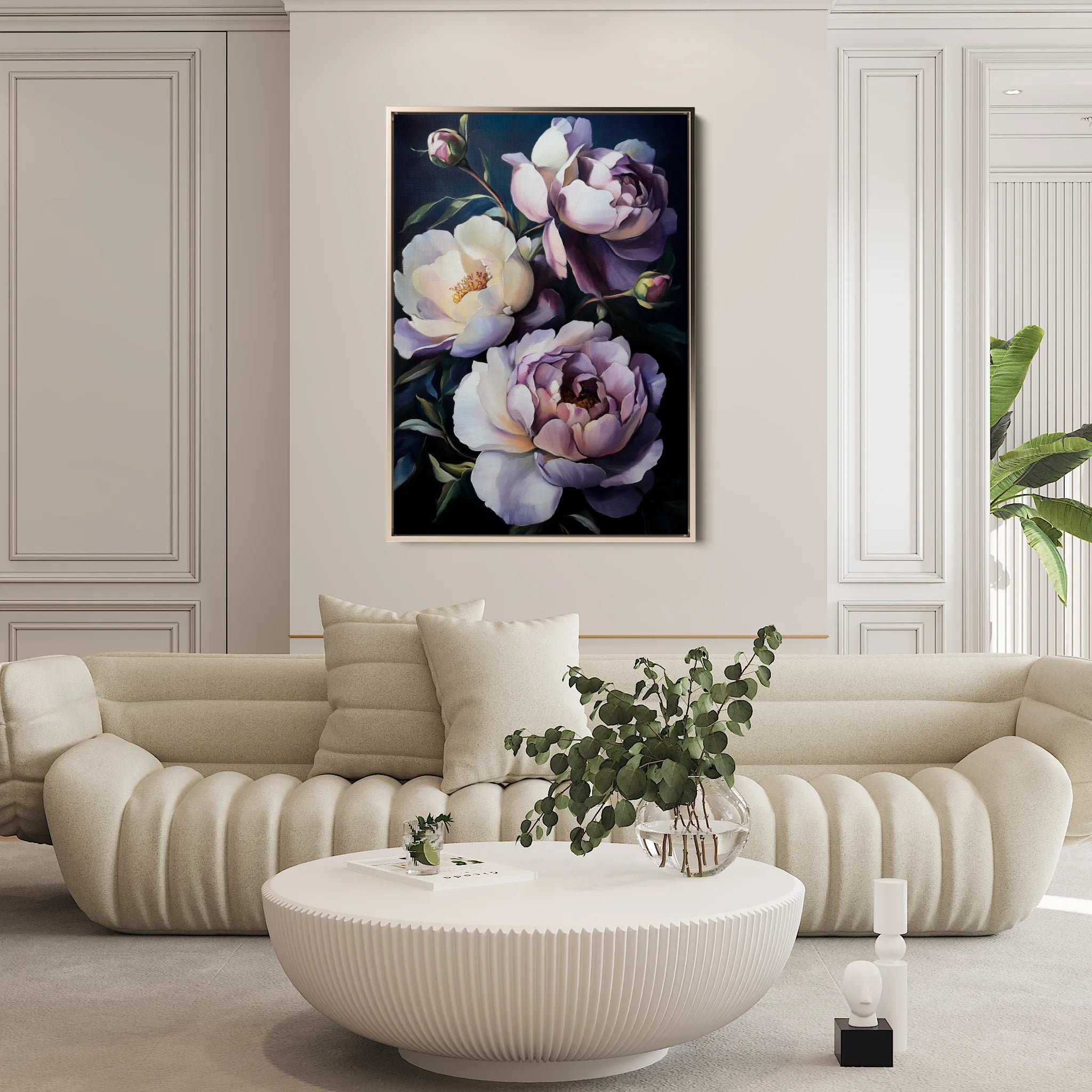 Floral 1041 Canvas Art 60 x 40 cm / Black