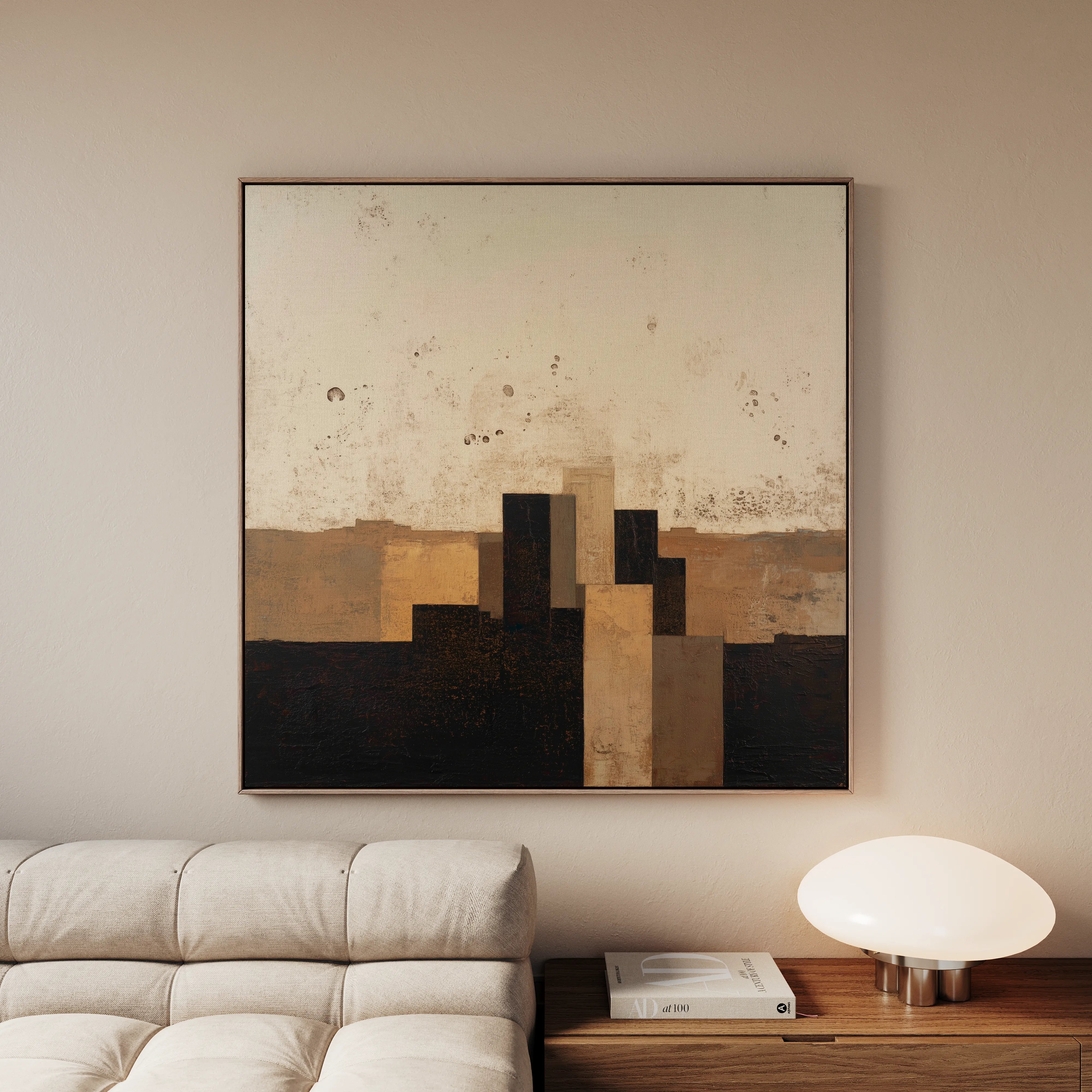 Abstract 1042 Canvas Art 60 x 60 cm / Black