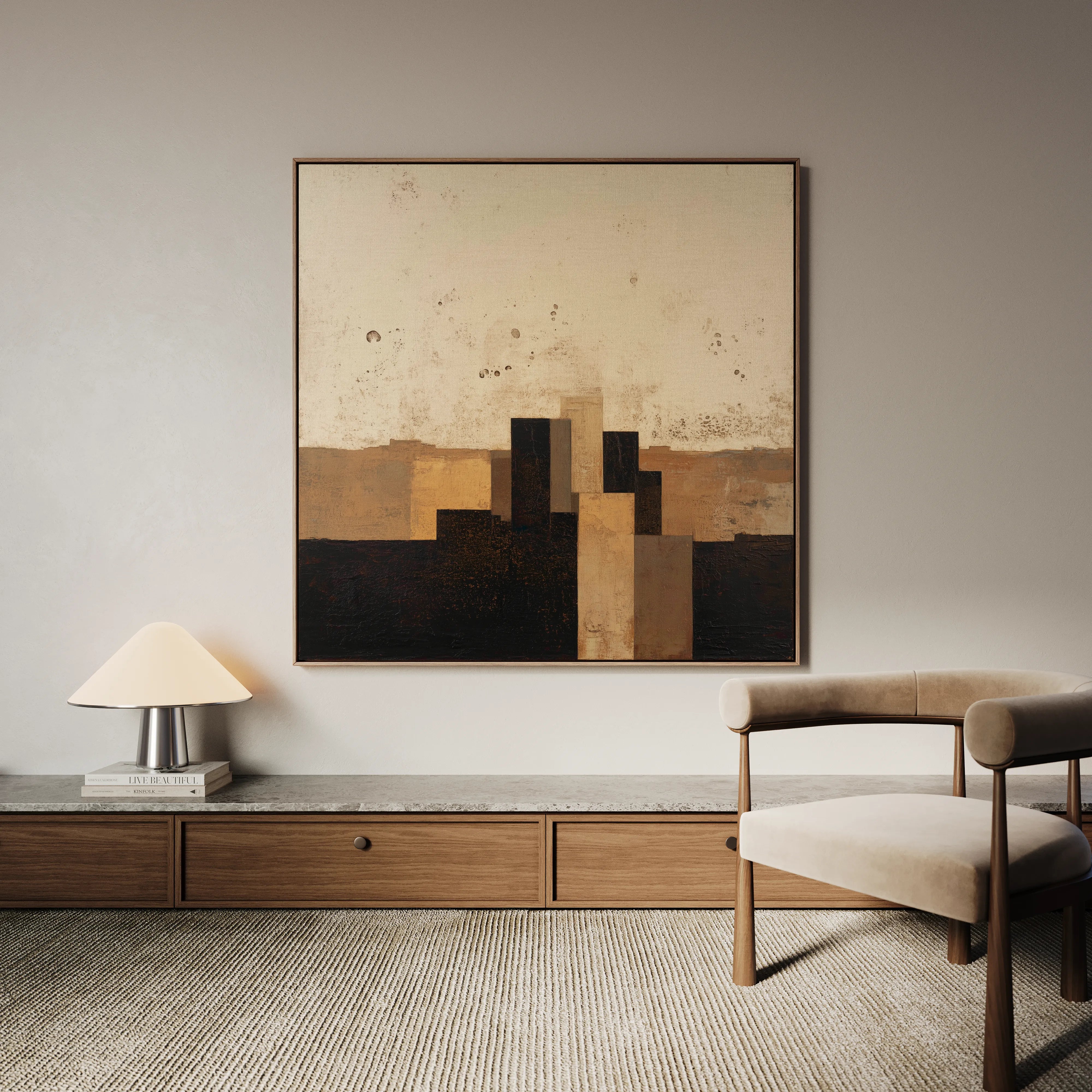 Abstract 1042 Canvas Art 60 x 60 cm / Black